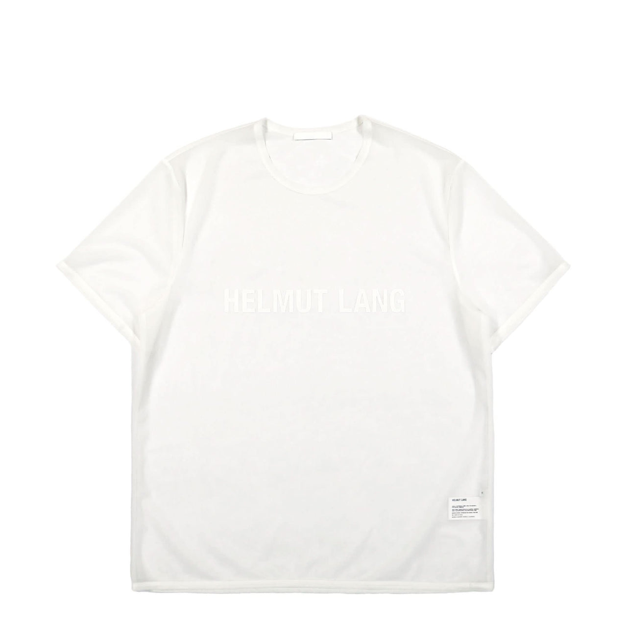 Helmut Lang Sheer Logo Tee White Detail view 1 | Gate