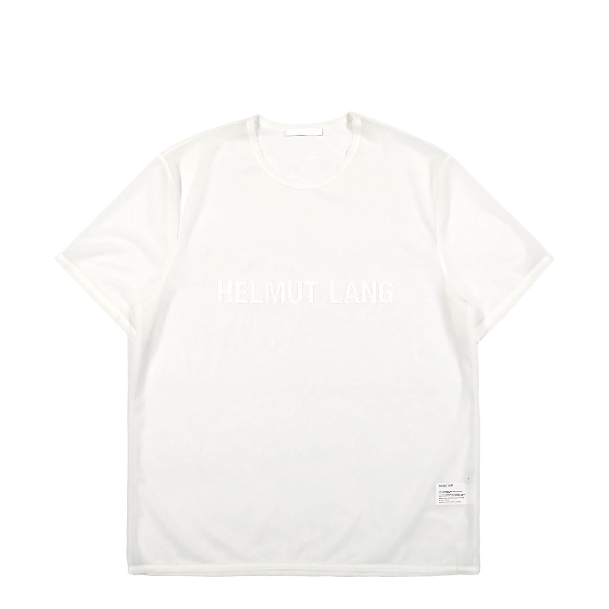 Helmut Lang Sheer Logo Tee White Detail view 1 | Gate