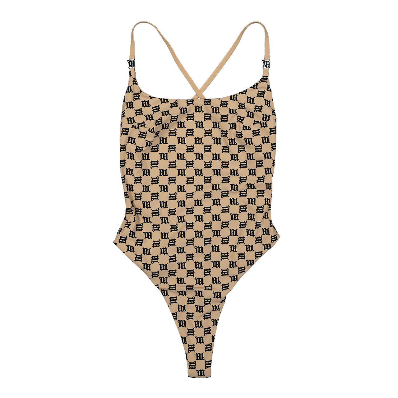 MISBHV Swim Monogram Signature One Piece Beige Detail view 1 | Gate