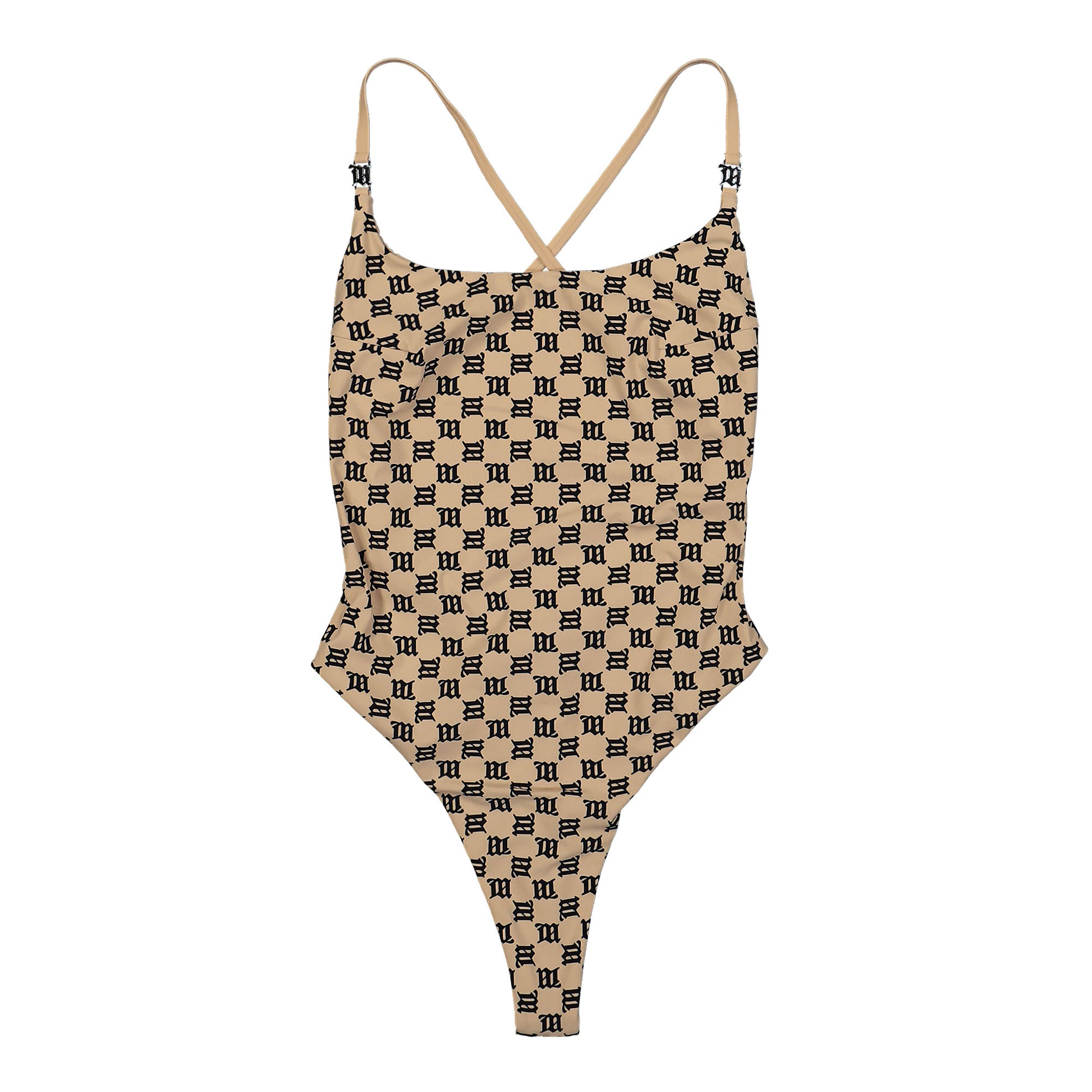 MISBHV Swim Monogram Signature One Piece Beige Detail view 1 | Gate