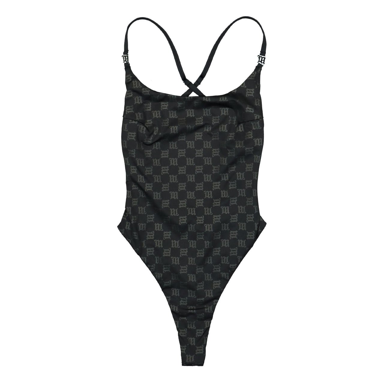 MISBHV Swim Signature Monogram One Piece Black Detail view 1 | Gate