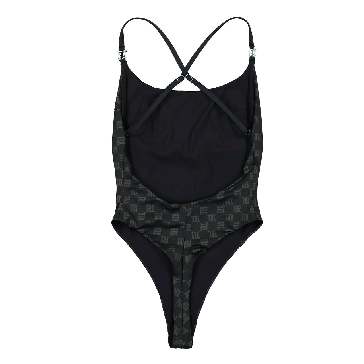 MISBHV Swim Signature Monogram One Piece Black Detail view 1 | Gate