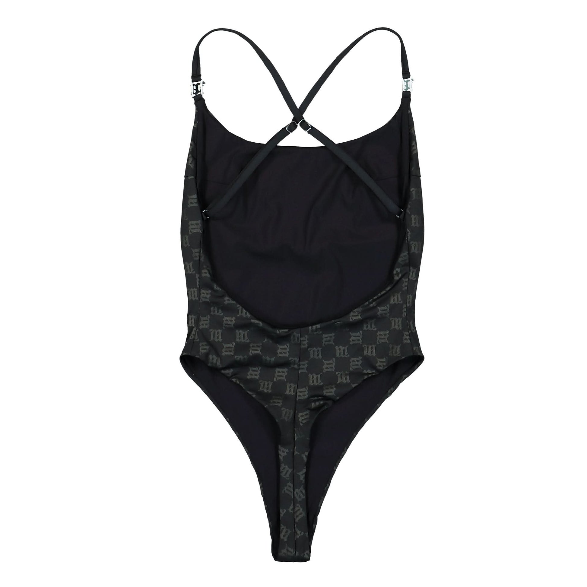 MISBHV Swim Signature Monogram One Piece Black Detail view 2 | Gate
