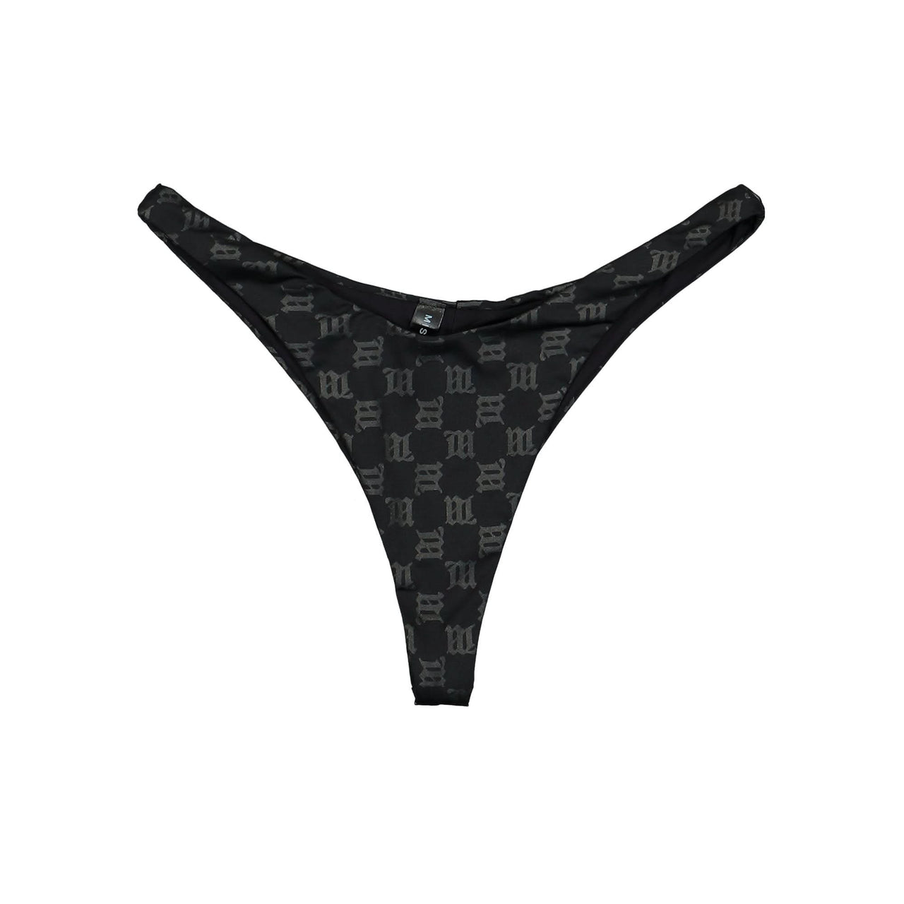 MISBHV Swim Signature Monogram Brazilian Briefs Black Detail view 1 | Gate