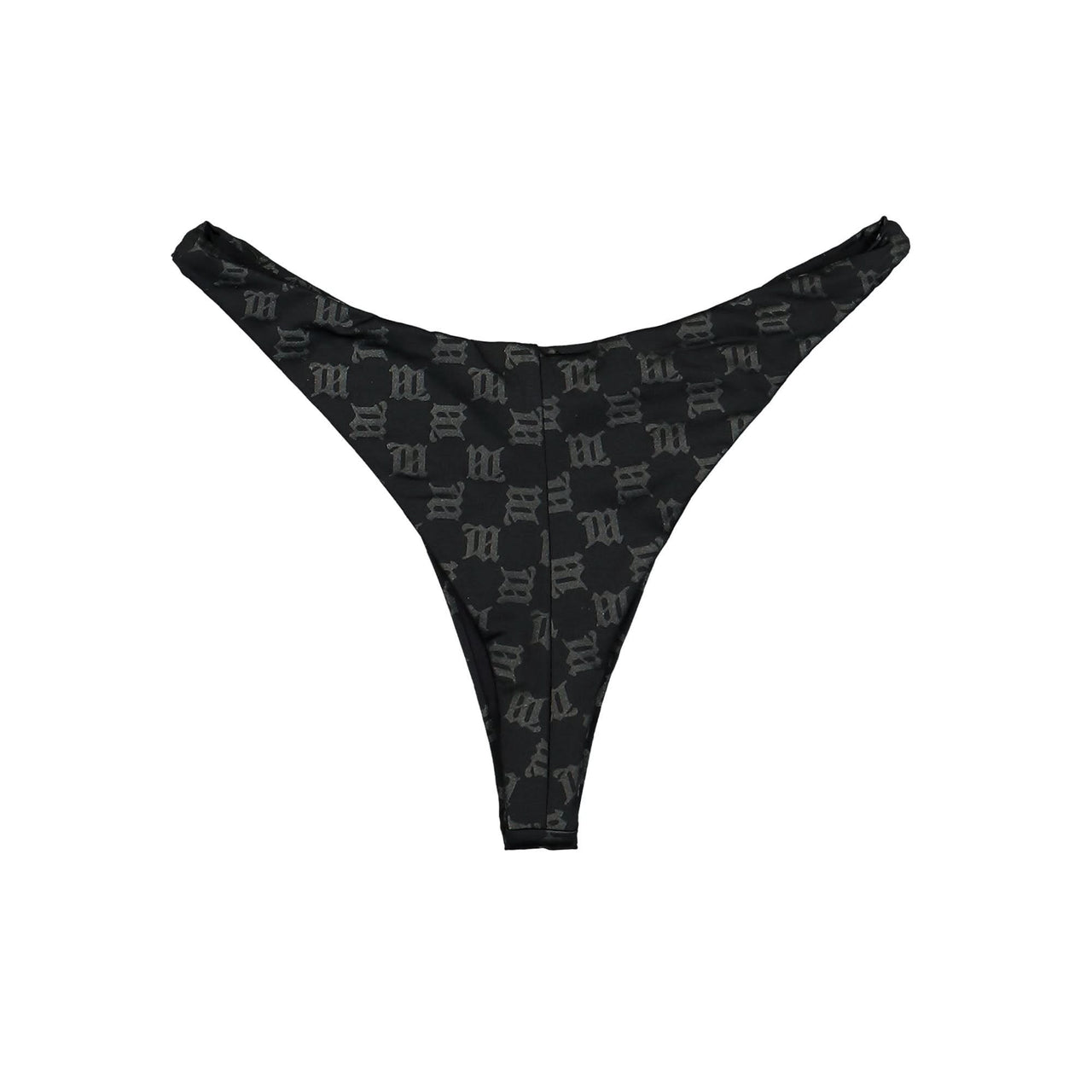 MISBHV Swim Signature Monogram Brazilian Briefs Black Detail view 1 | Gate