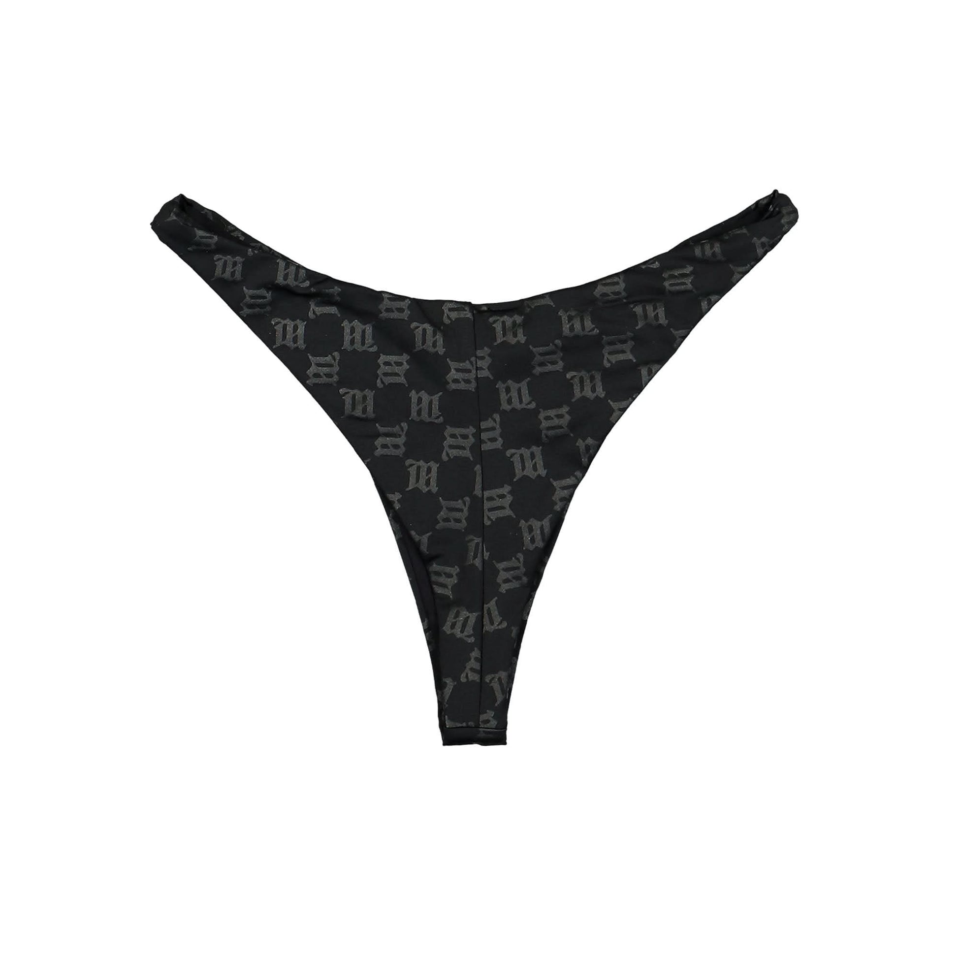MISBHV Swim Signature Monogram Brazilian Briefs Black Detail view 2 | Gate