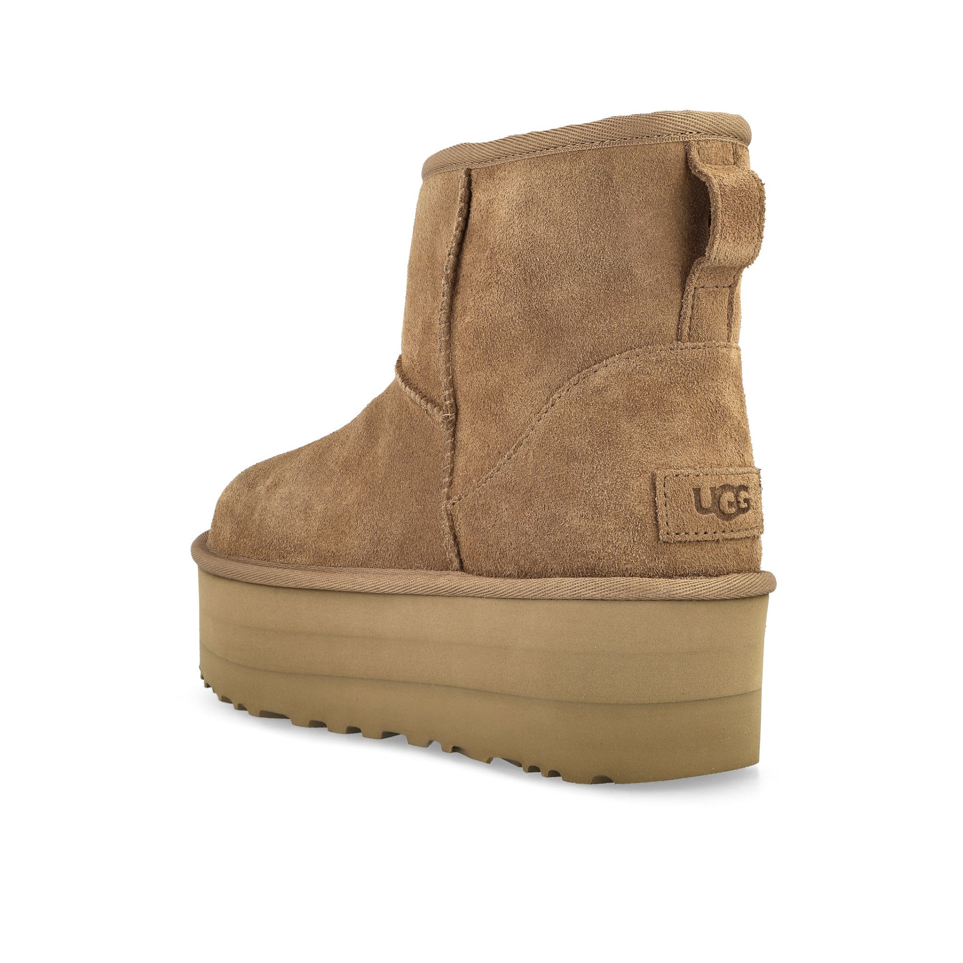 UGG W Classic Mini Platform Chestnut Boots 1134991-CHE / Chestnut Detail View 3 | GATE