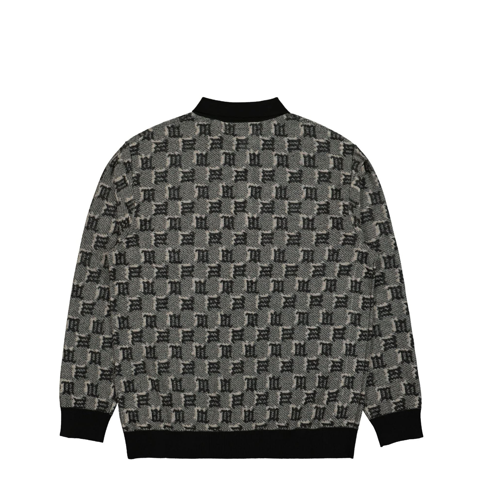 MISBHV Jacquard Silk Blend Monogram Polo Grey Detail view 2 | Gate