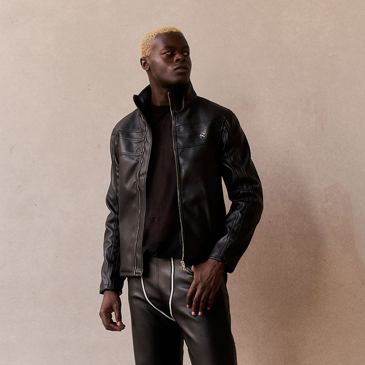 GmbH Shirt Fitted Biker Jacket Black Detail view 1 | Gate