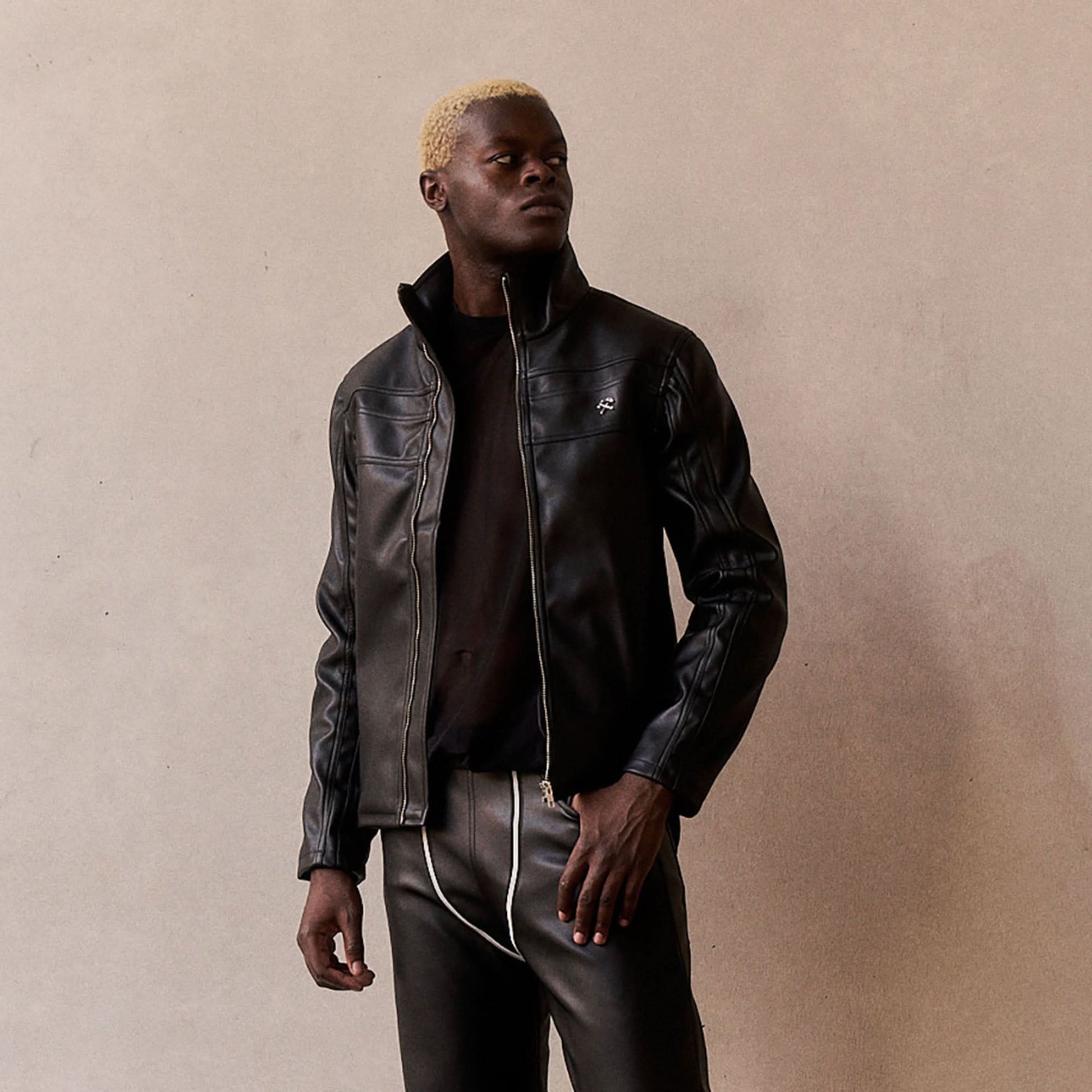 GmbH Shirt Fitted Biker Jacket Black Detail view 2 | Gate