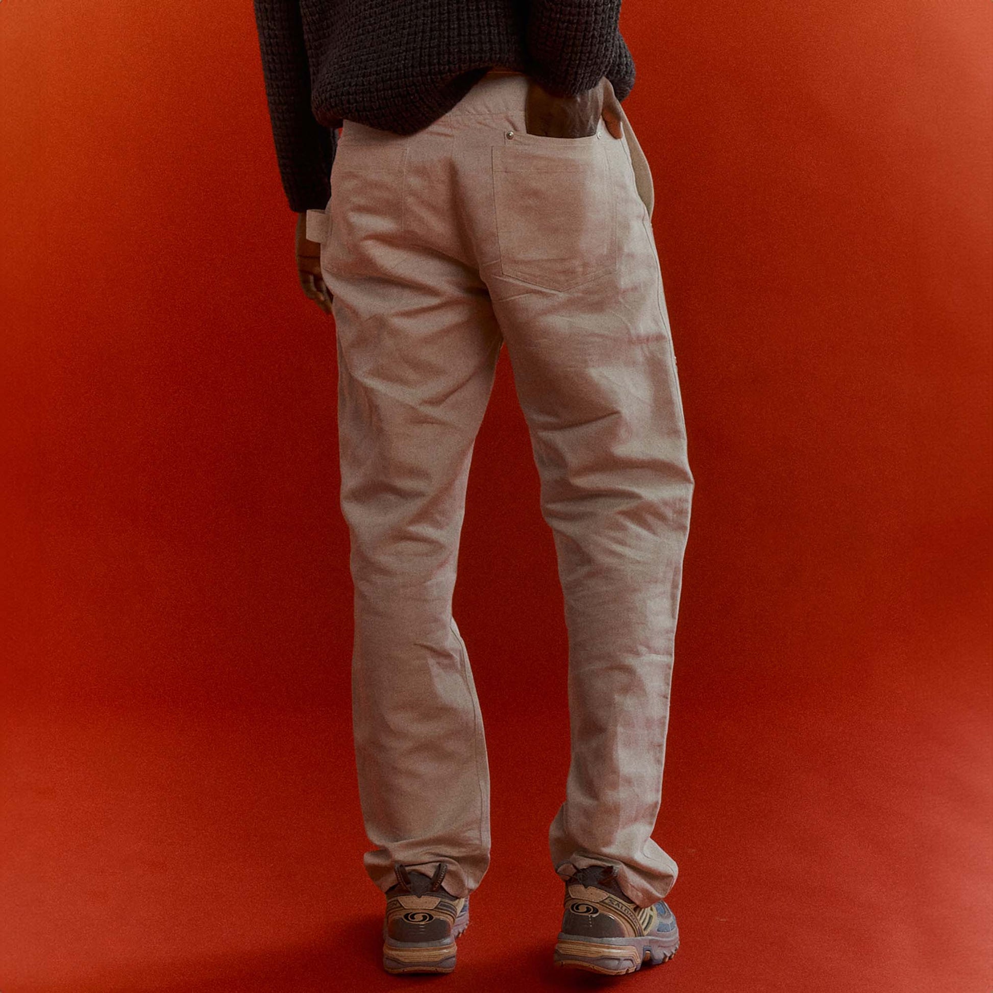 Helmut Lang Cotton-Linen Carpenter Pant Beige Detail view 2 | Gate