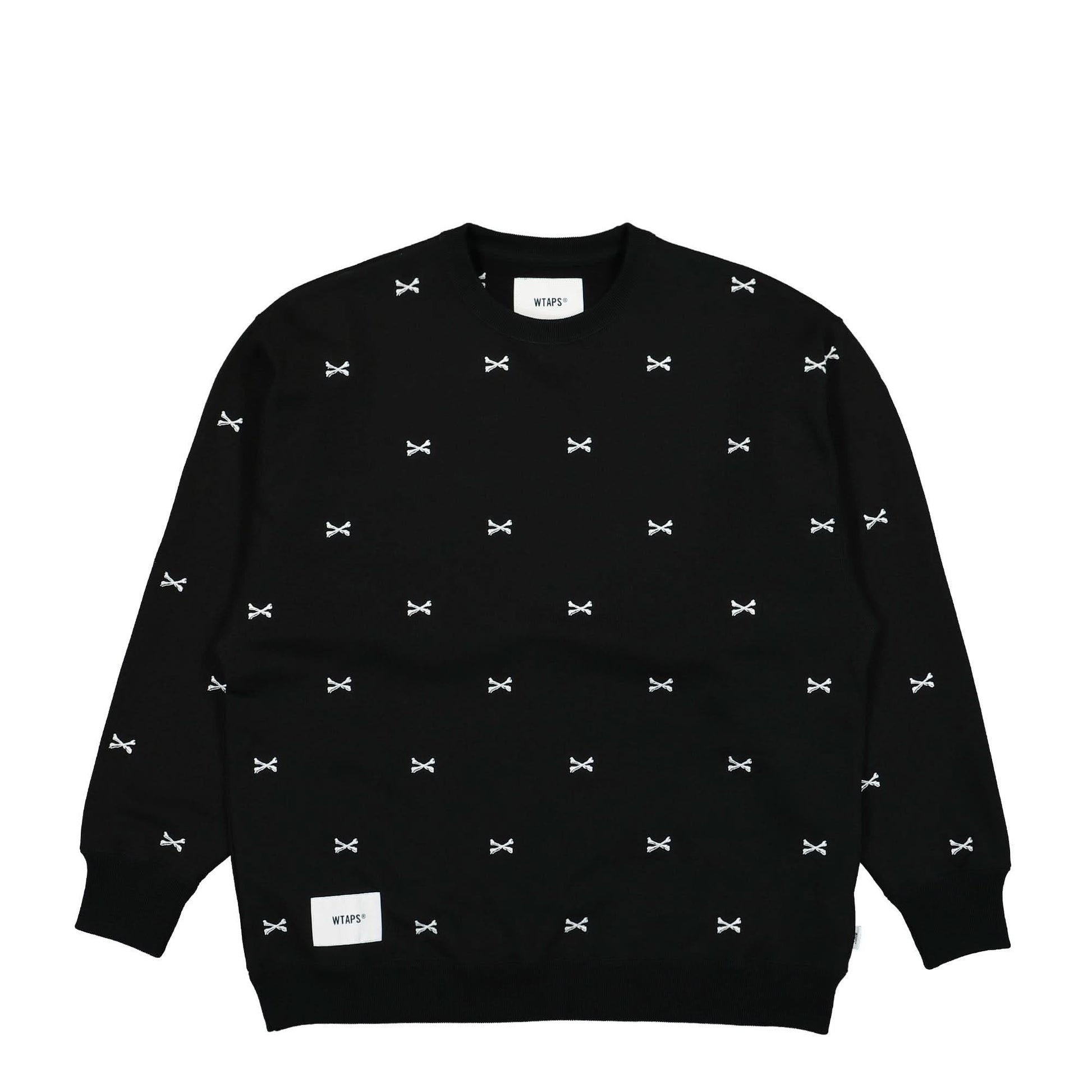 WTAPS ACNE Crossbones Crewneck Sweater Black Detail view 1 | Gate