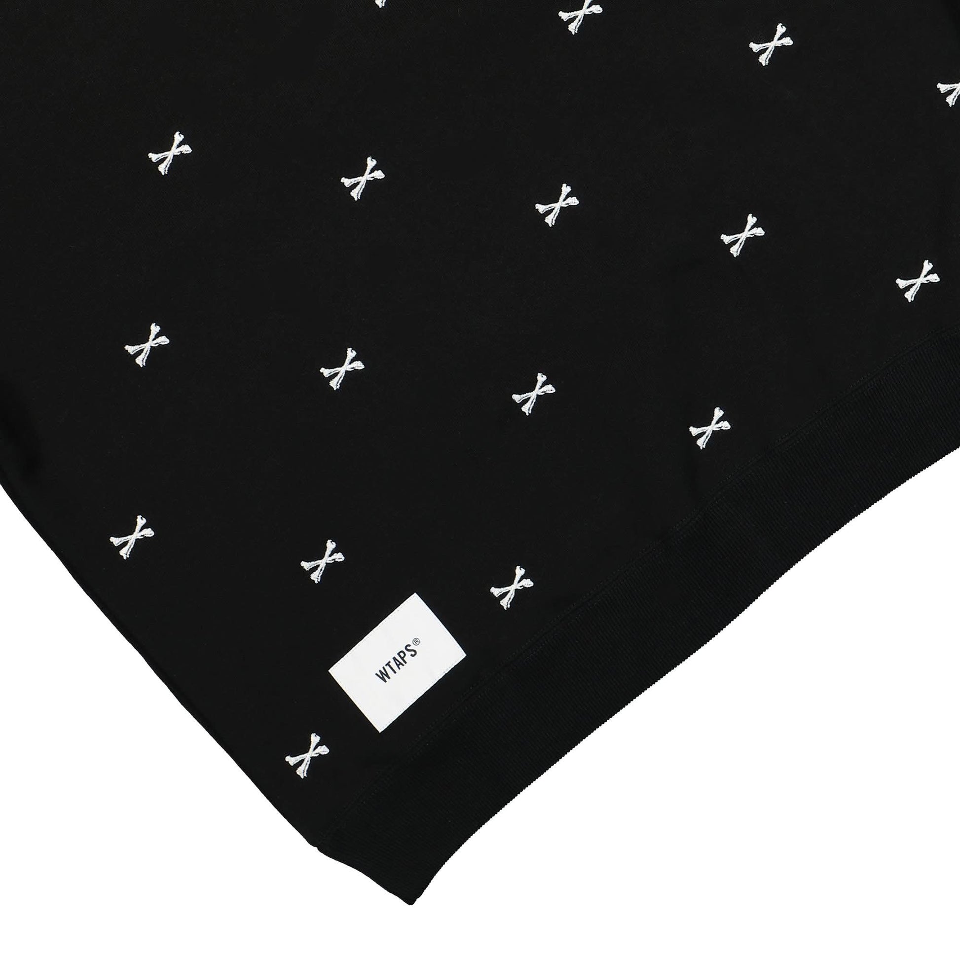 WTAPS ACNE Crossbones Crewneck Sweater Black Detail view 4 | Gate