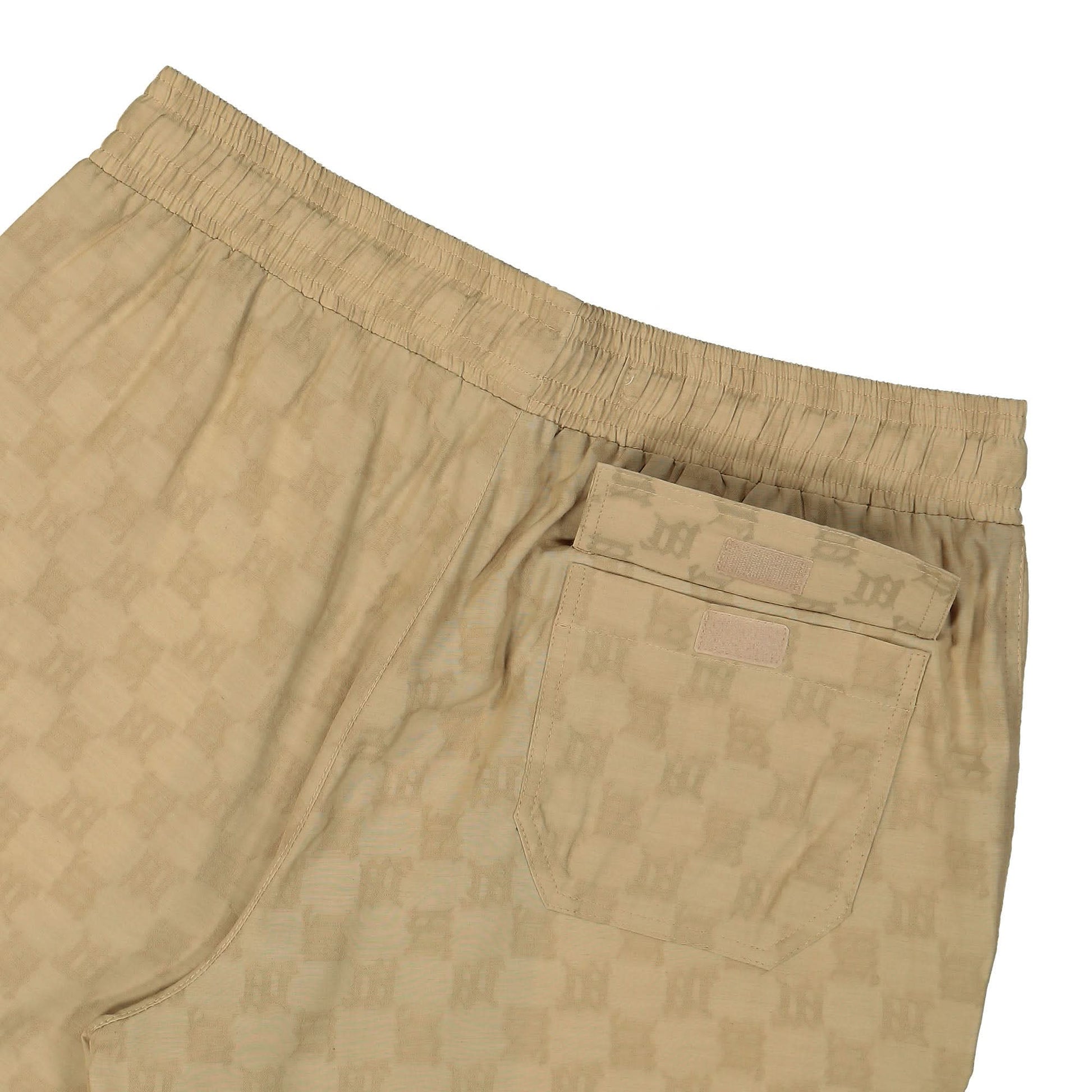 MISBHV Resort Monogram Viscose Wool Relaxed Trousers Beige Detail view 5 | Gate