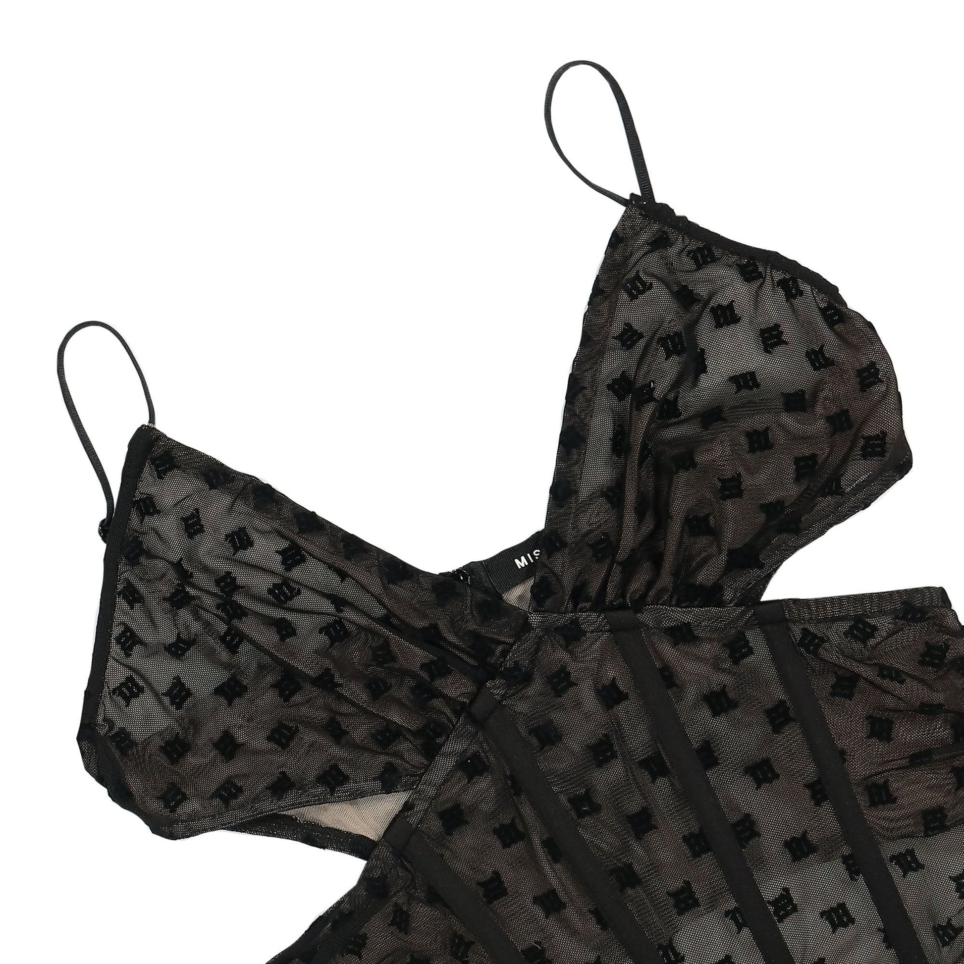MISBHV Mesh Monogram Corset Black Detail view 4 | Gate