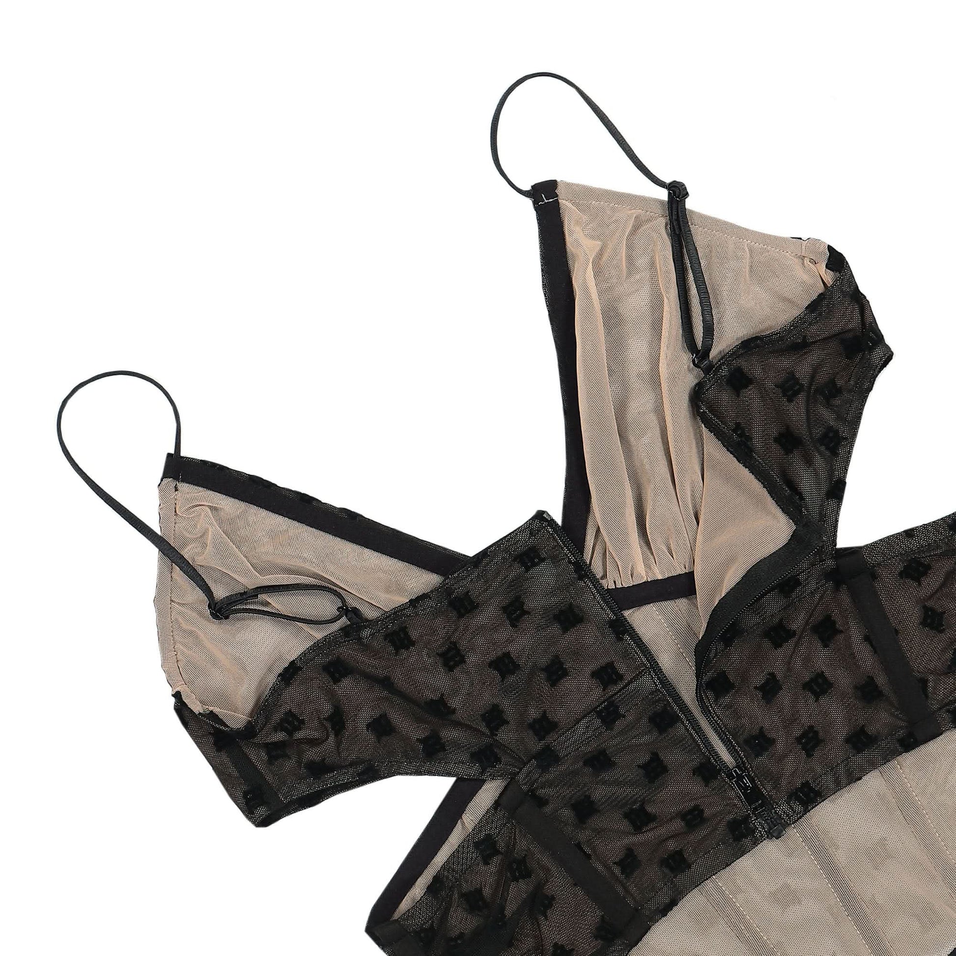 MISBHV Mesh Monogram Corset Black Detail view 5 | Gate