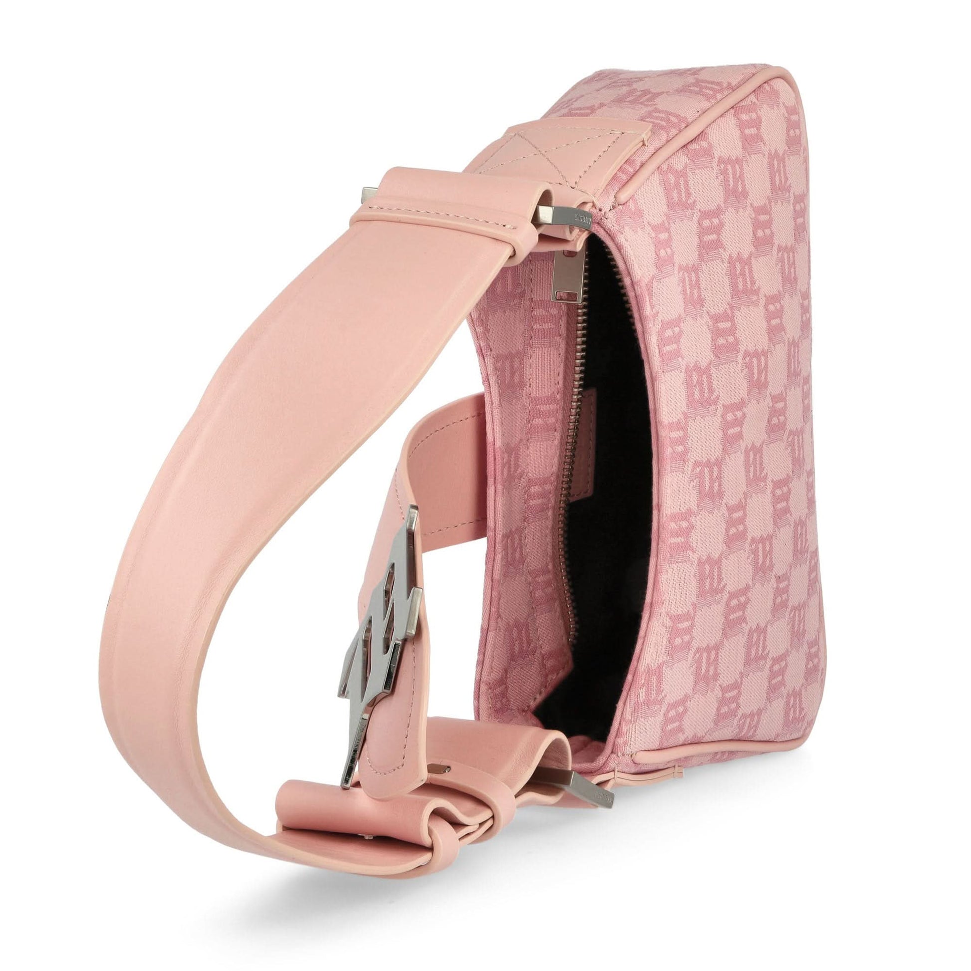 MISBHV Jacquard Monogram Shoulder Bag Small Pink Detail view 5 | Gate
