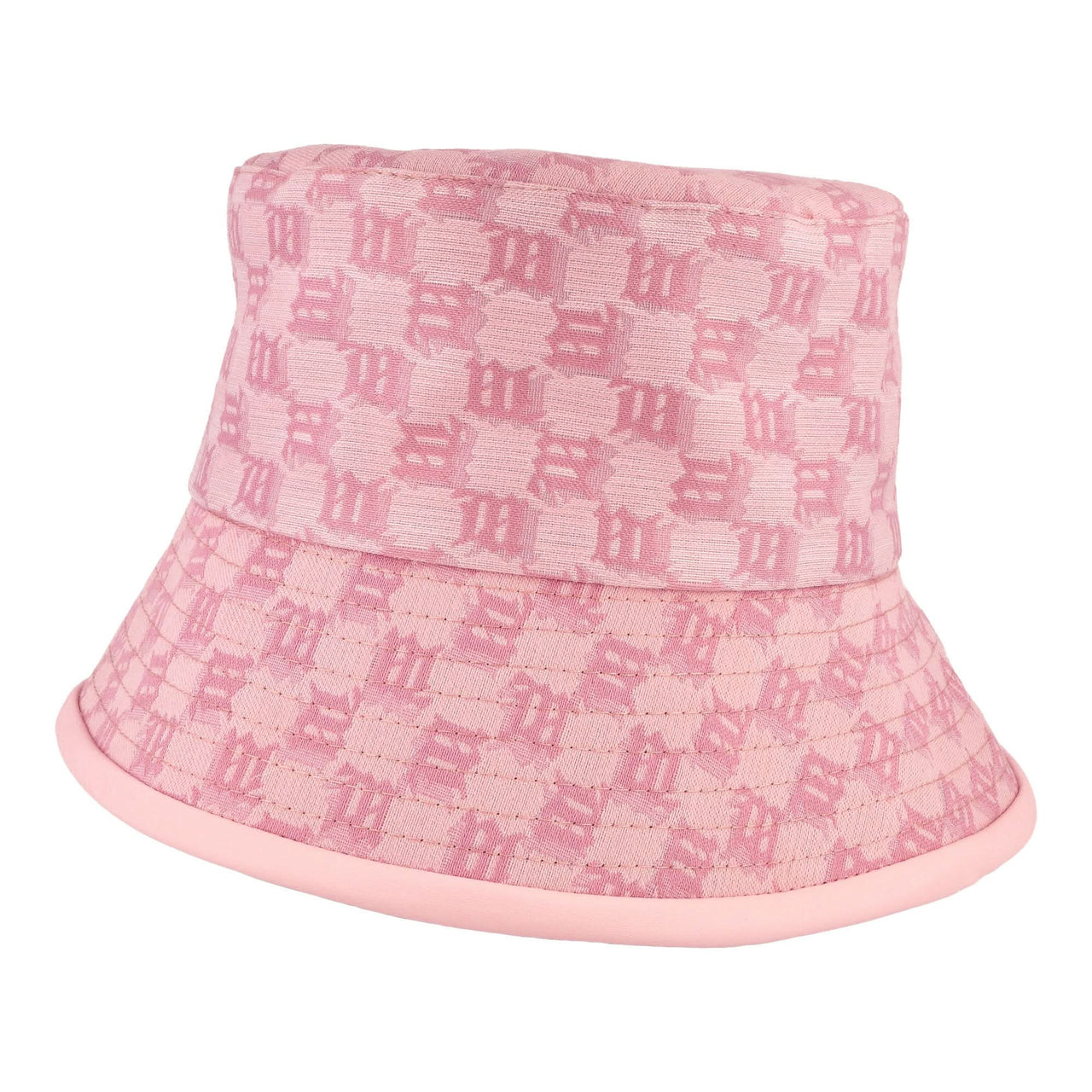 MISBHV Leather-Trimmed Monogram Bucket Hat Pink Detail view 1 | Gate
