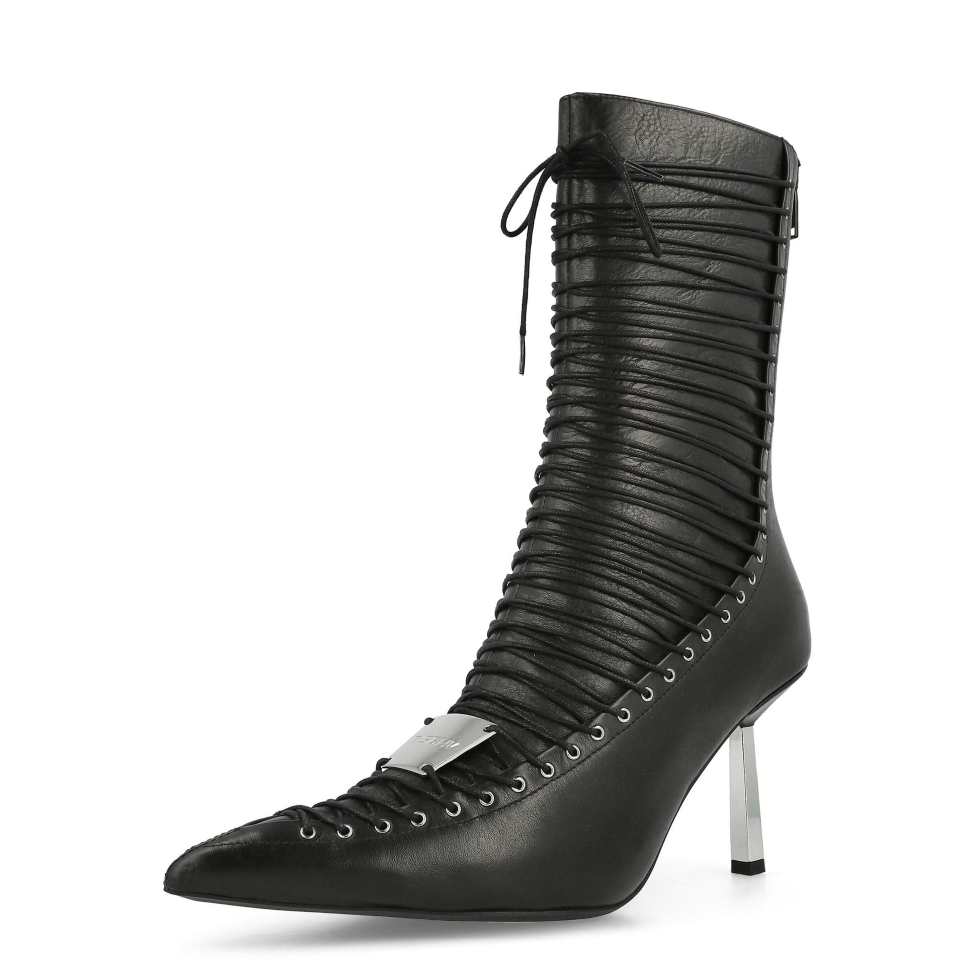 MISBHV High Heel Anastazja Ankle Boot Black Boots Detail view 5 | Gate