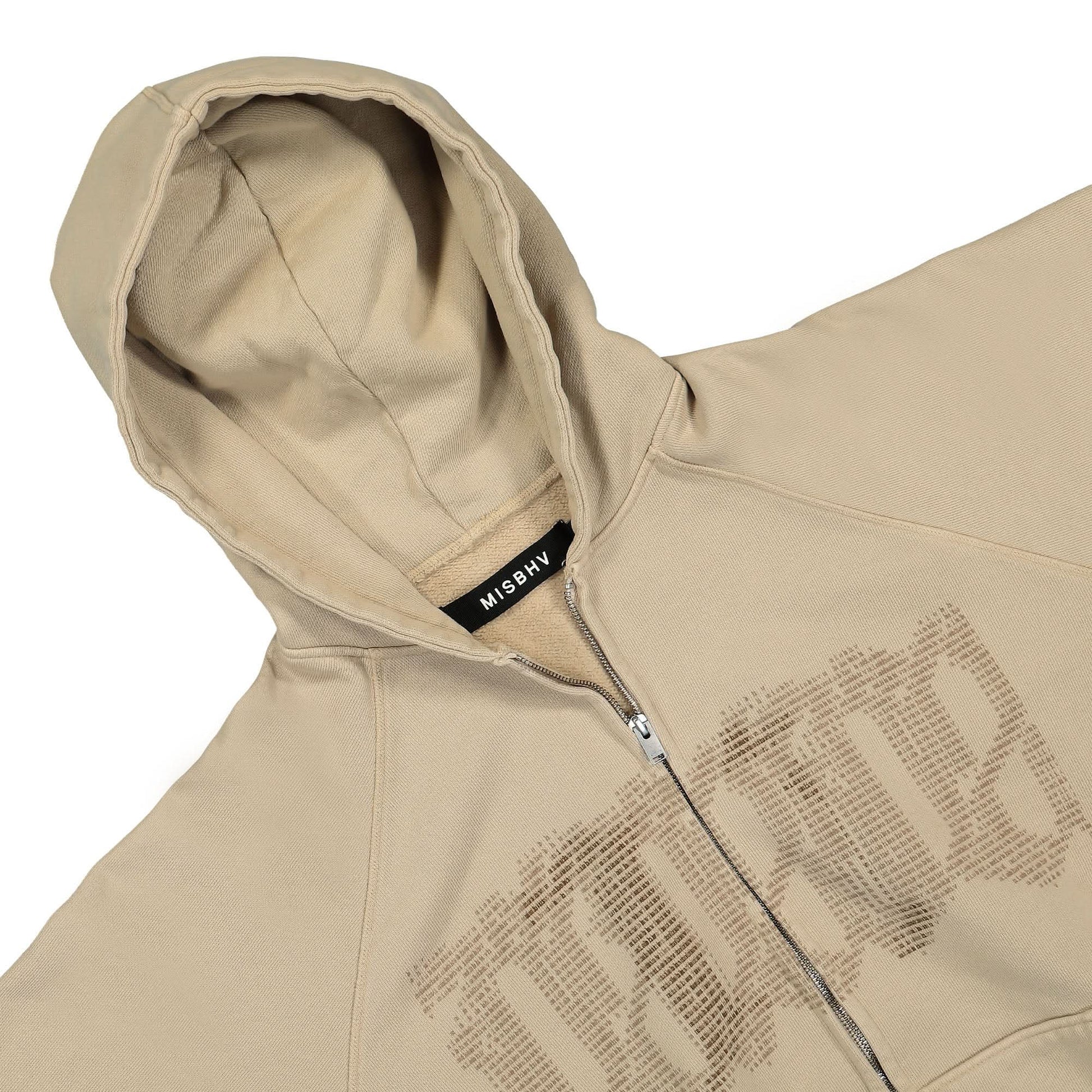 MISBHV Frequency Zipped Hoodie Beige Detail view 3 | Gate