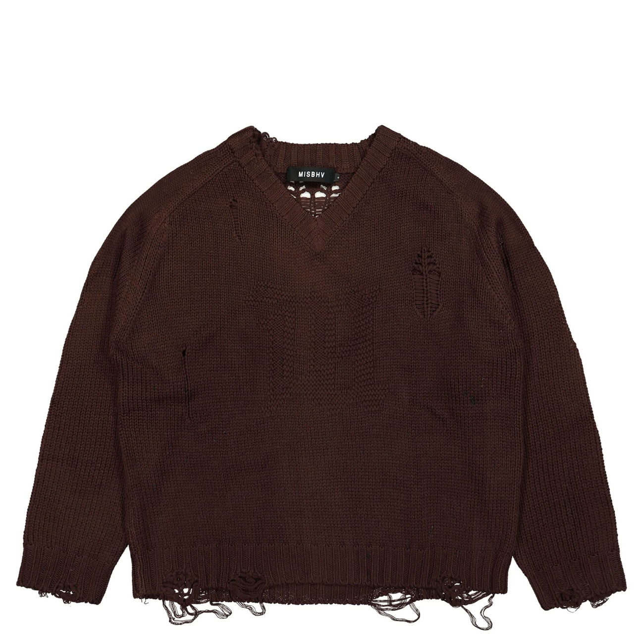 MISBHV Distressed Knit Brown Detail view 1 | Gate