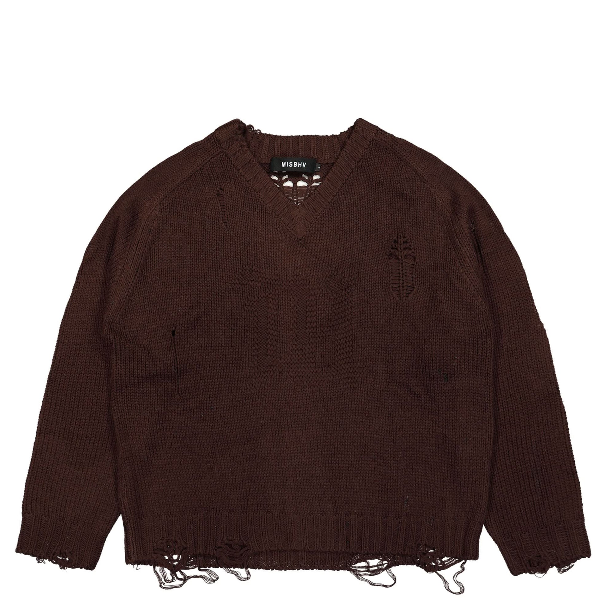 MISBHV Distressed Knit Brown Detail view 1 | Gate