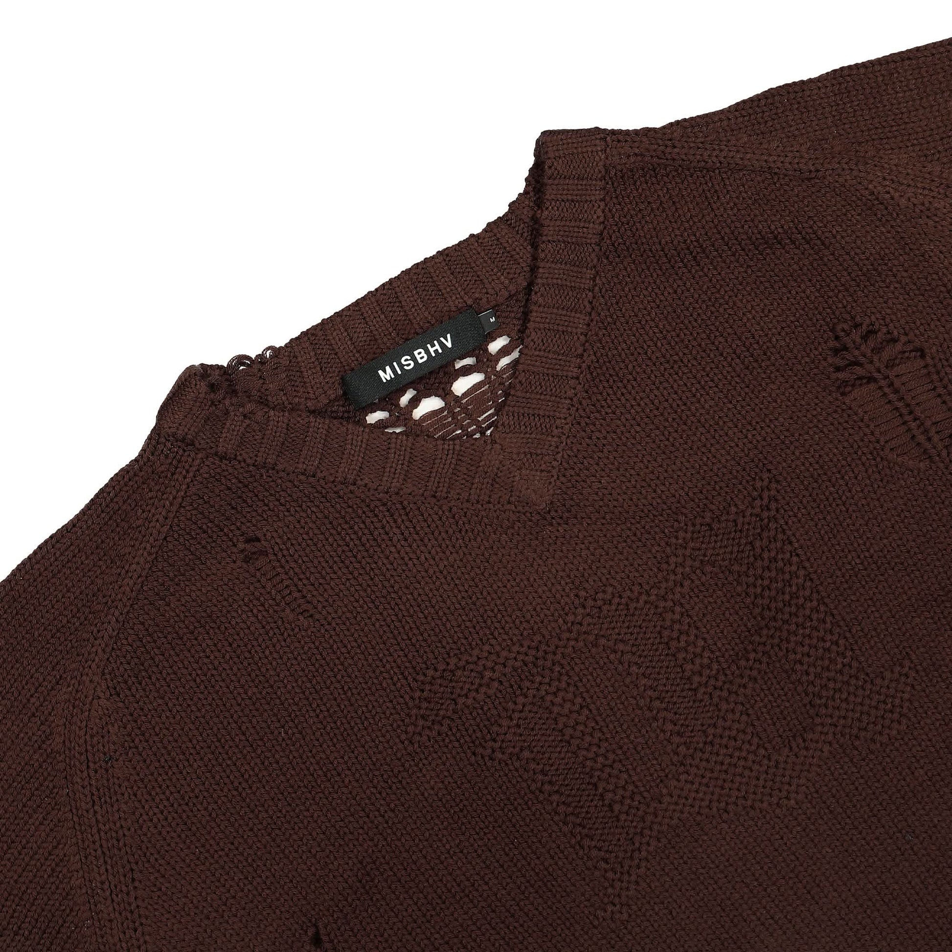 MISBHV Distressed Knit Brown Detail view 3 | Gate