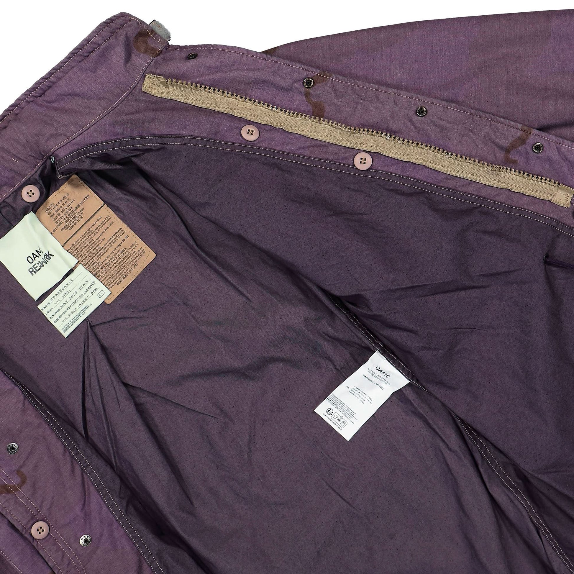 OAMC RE:Work Field Jacket Purple Detail view 5 | Gate