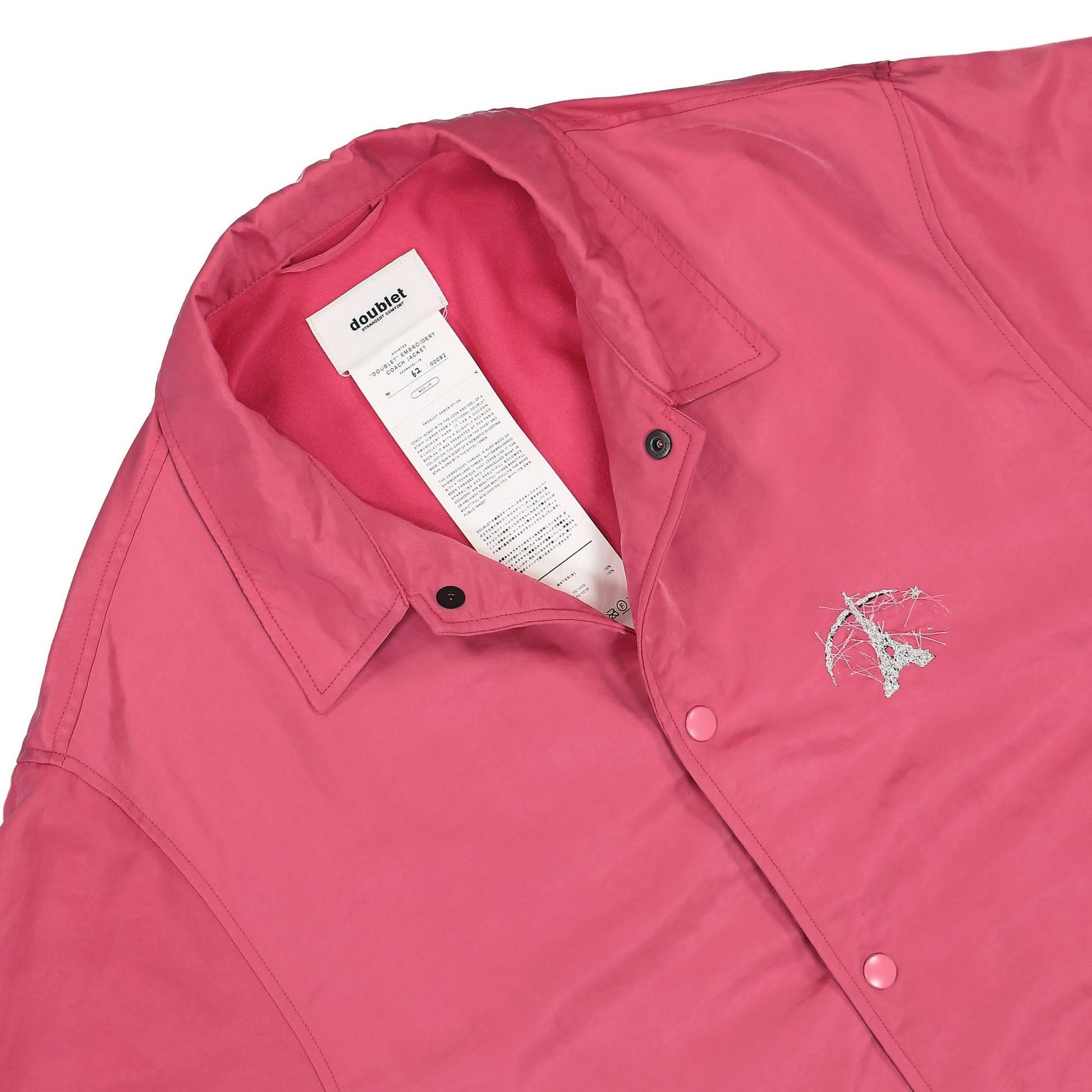Doublet Doublet Embroidery Coach Jacket Pink Detail view 3 | Gate