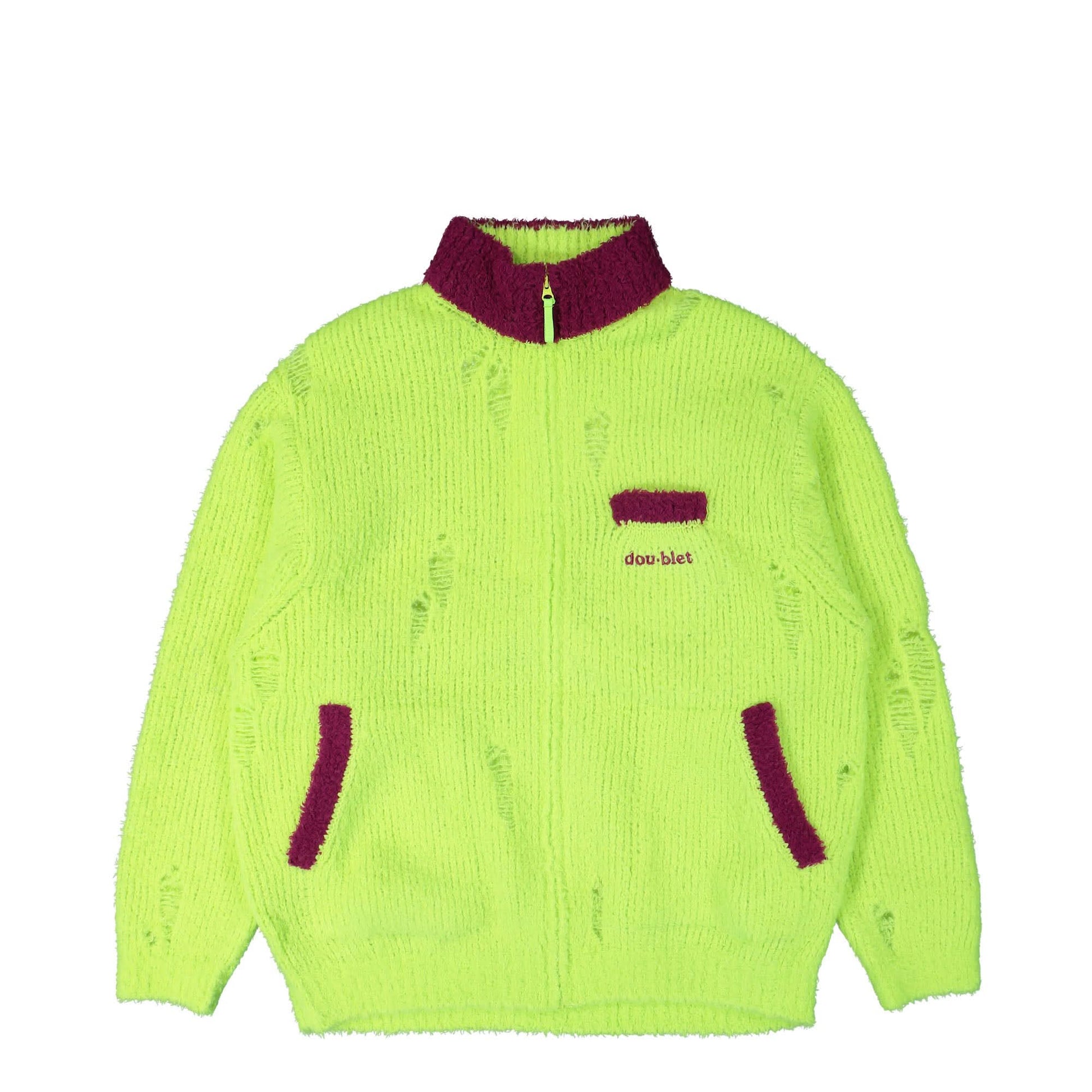 Doublet Fleece Knit Blouson Green Detail view 1 | Gate