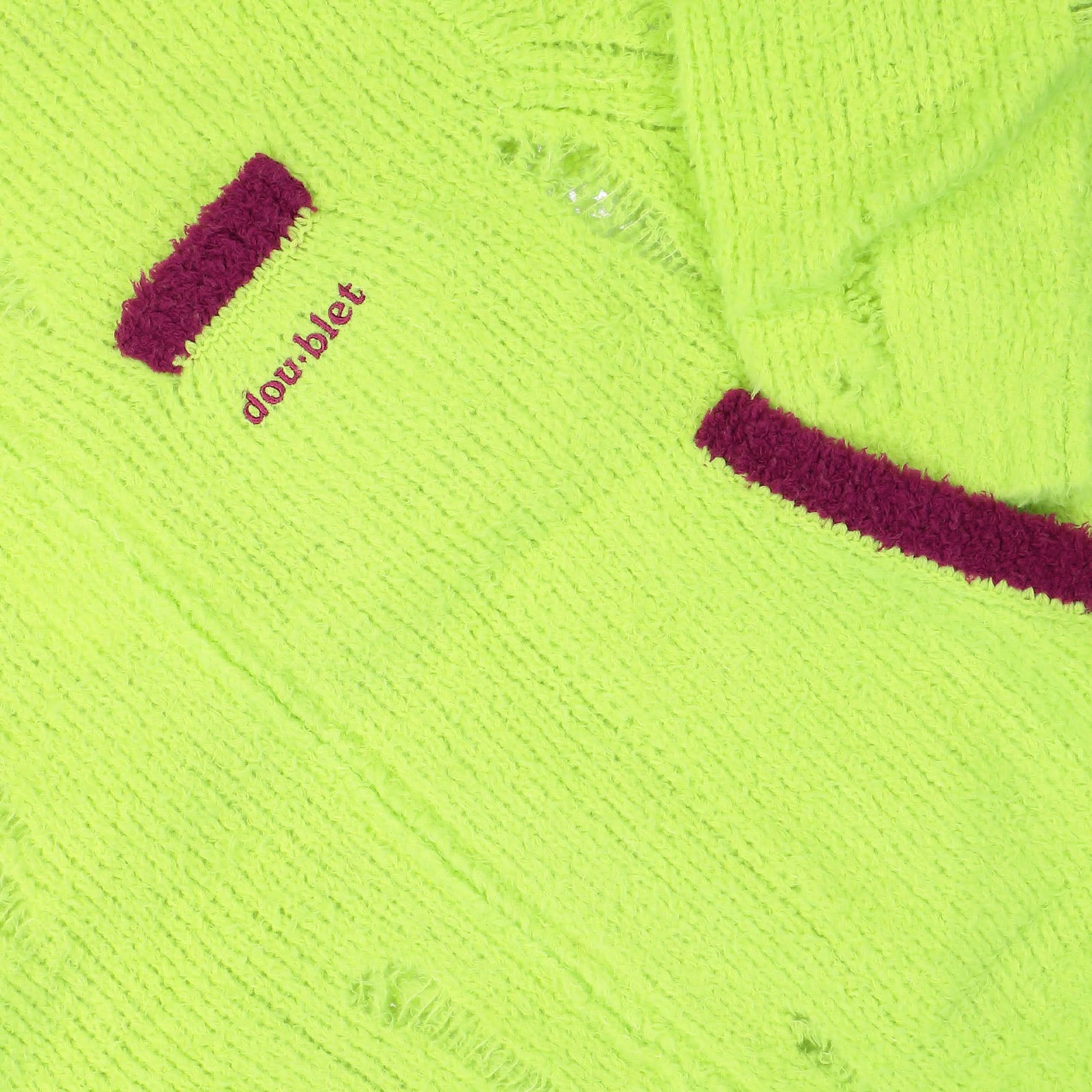 Doublet Fleece Knit Blouson Green Detail view 4 | Gate
