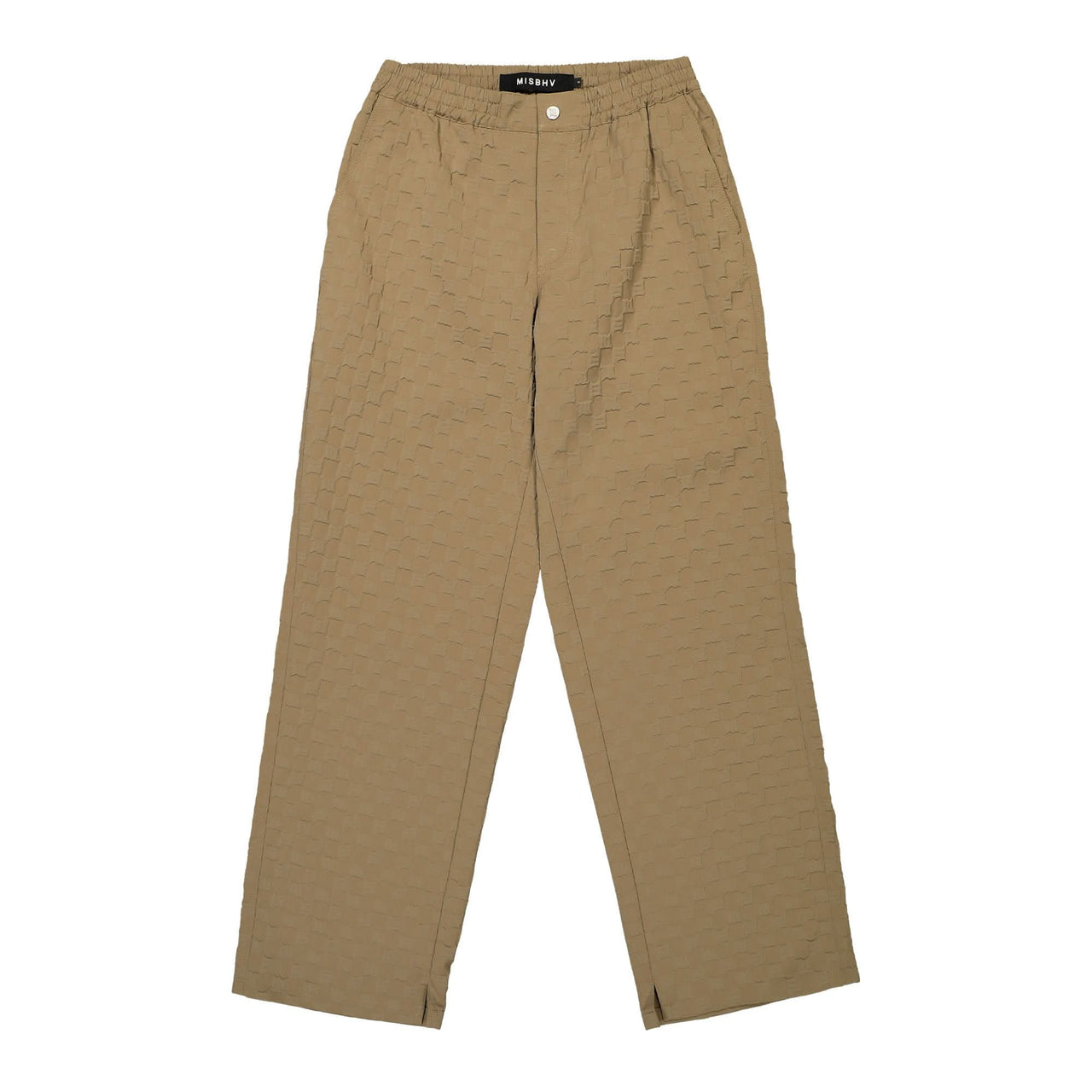 MISBHV Embossed Monogram Milano Tech Trousers Beige Detail view 1 | Gate
