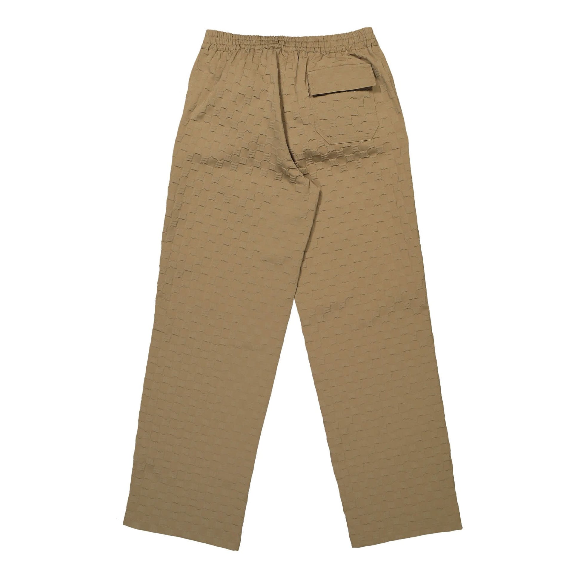 MISBHV Embossed Monogram Milano Tech Trousers Beige Detail view 2 | Gate
