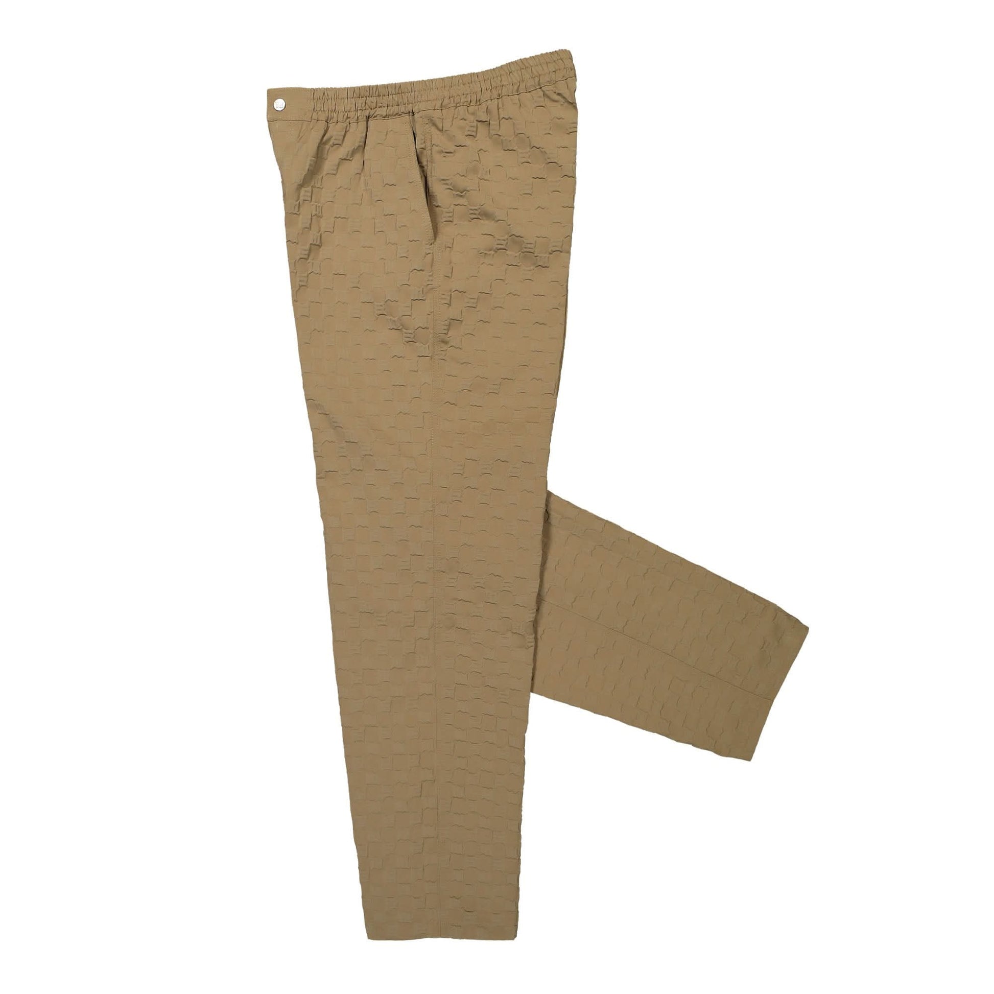 MISBHV Embossed Monogram Milano Tech Trousers Beige Detail view 3 | Gate