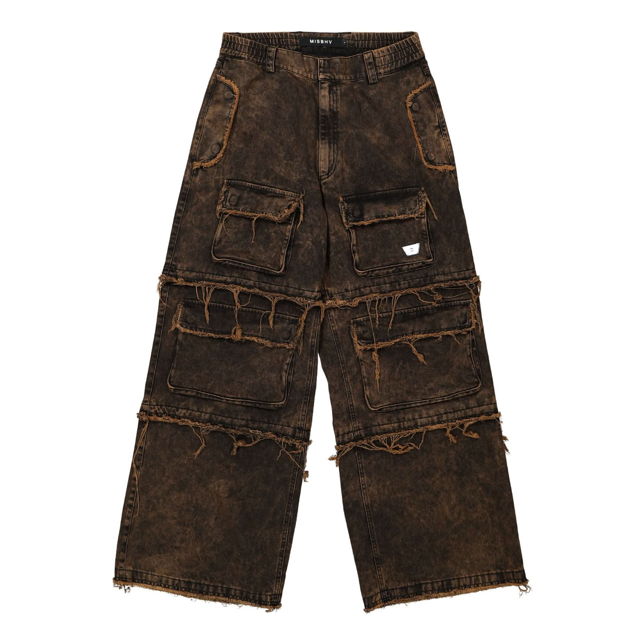 MISBHV Ibiza Oversize Cargo Trousers Brown Detail view 1 | Gate