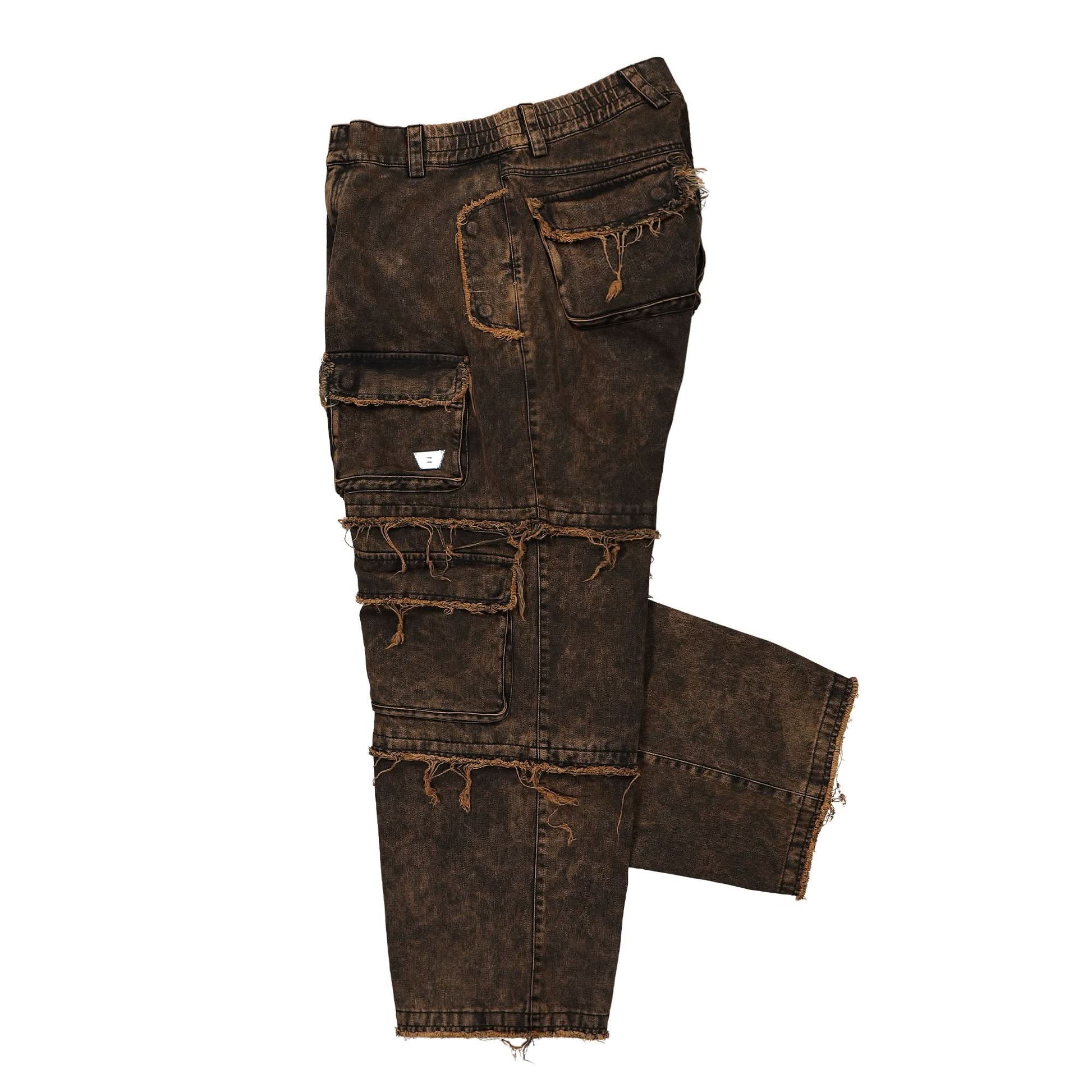MISBHV Ibiza Oversize Cargo Trousers Brown Detail view 3 | Gate