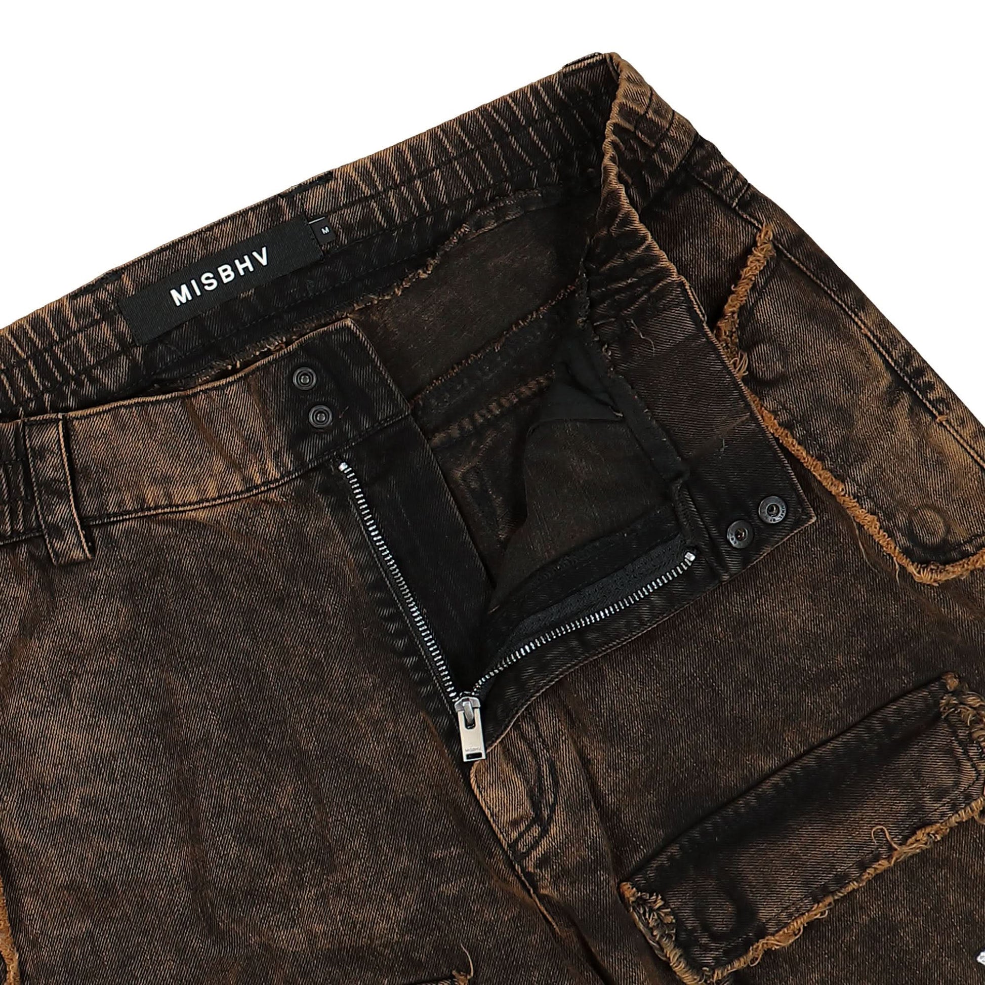 MISBHV Ibiza Oversize Cargo Trousers Brown Detail view 4 | Gate