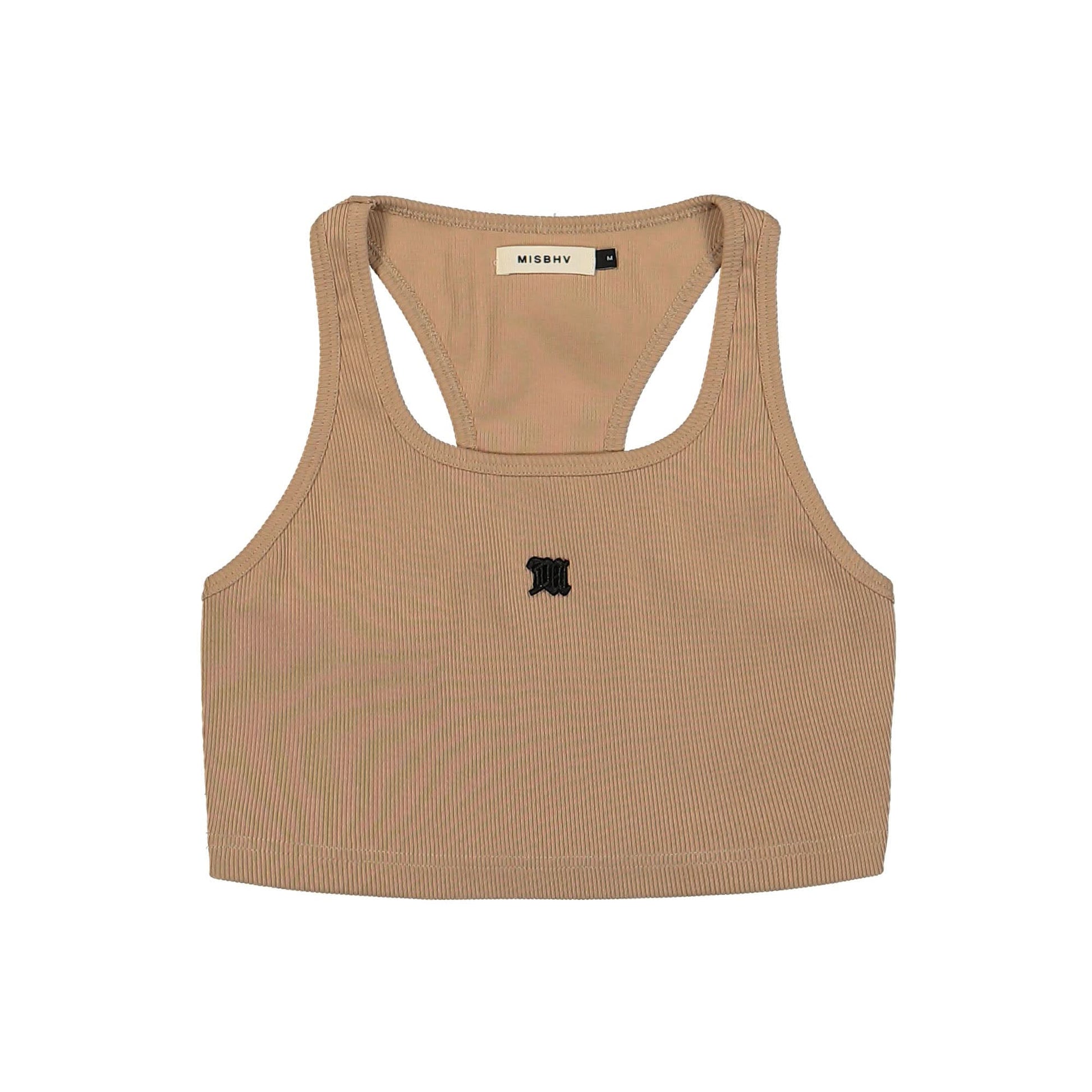 MISBHV Cropped M Tank Top Beige Detail view 1 | Gate