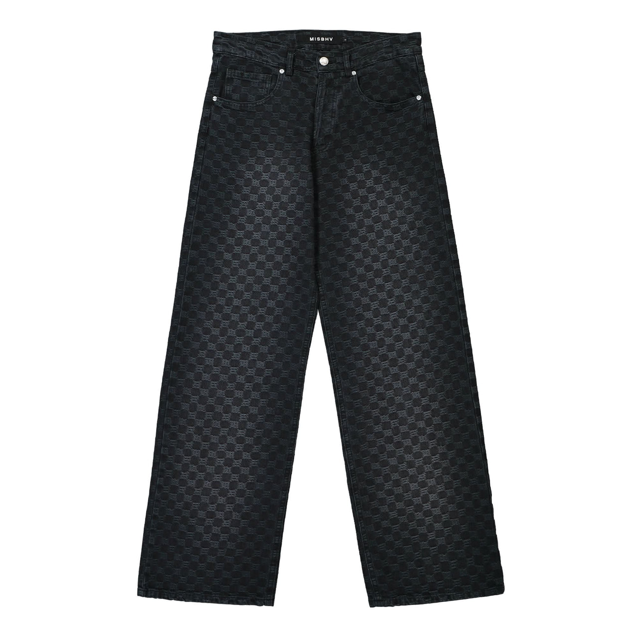 MISBHV Jacquard Denim Monogram Trousers Black Detail view 1 | Gate