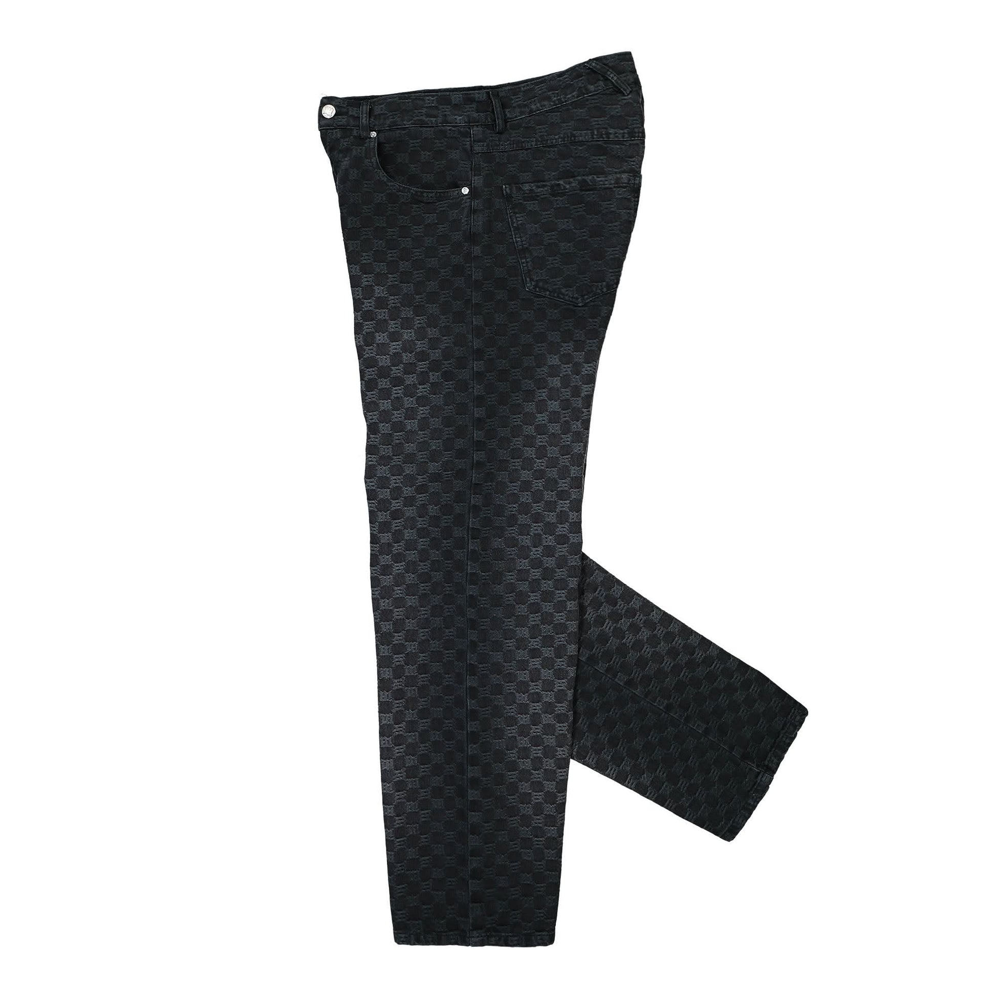MISBHV Jacquard Denim Monogram Trousers Black Detail view 3 | Gate