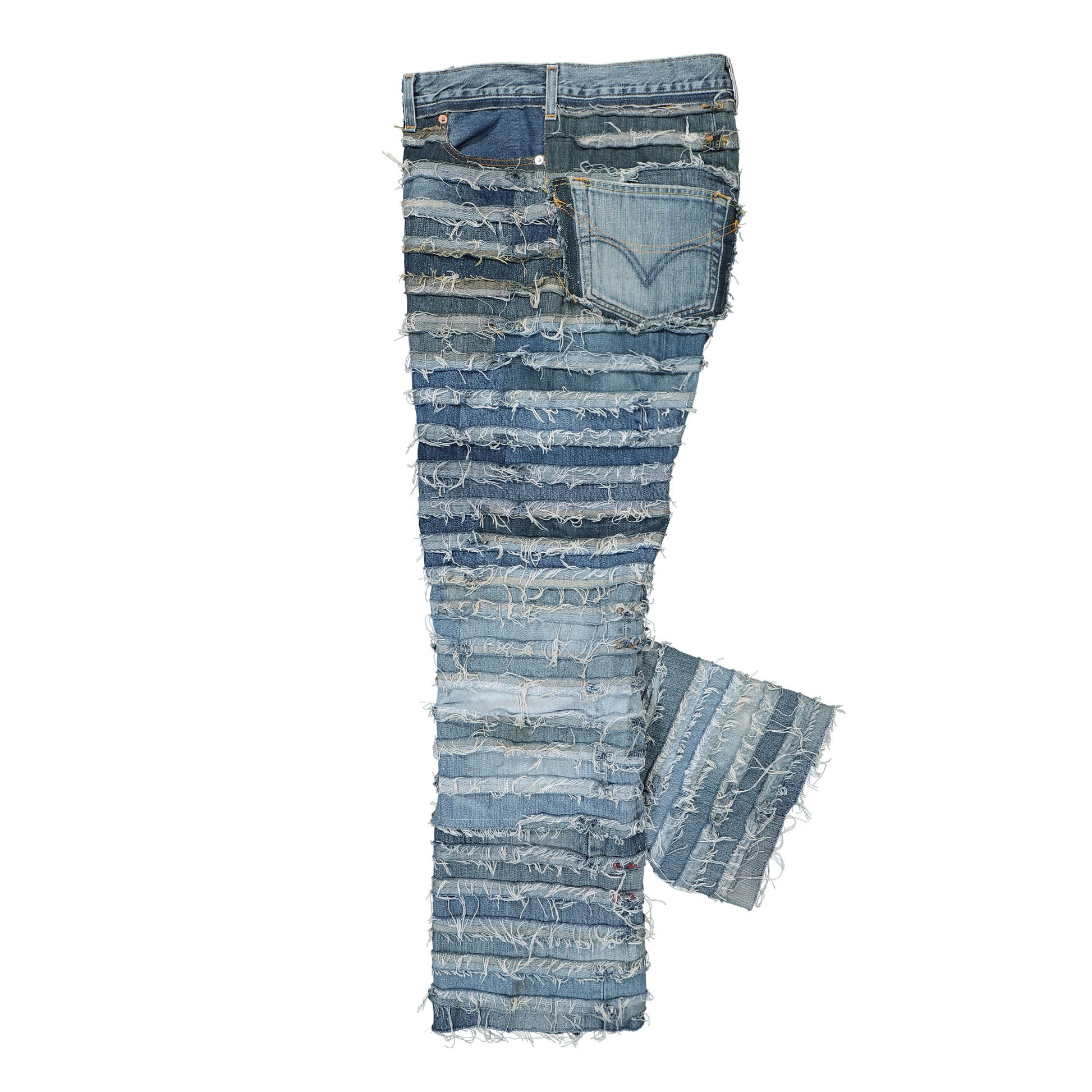 Doublet Mummy Upcycle Denim Pants Blue Detail view 3 | Gate