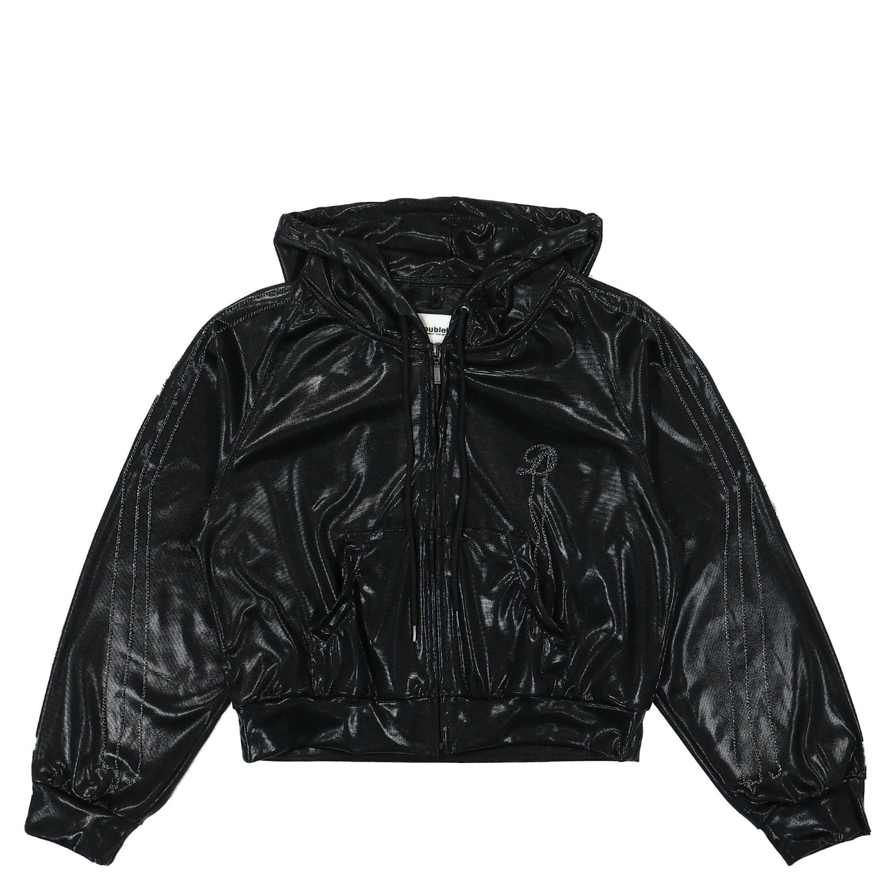 Doublet Foil Jersey Track Hoodie Black Detail view 1 | Gate
