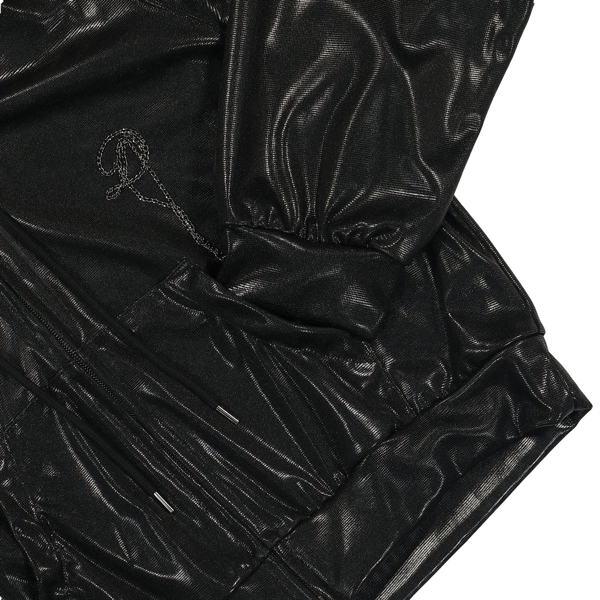 Doublet Foil Jersey Track Hoodie Black Detail view 4 | Gate