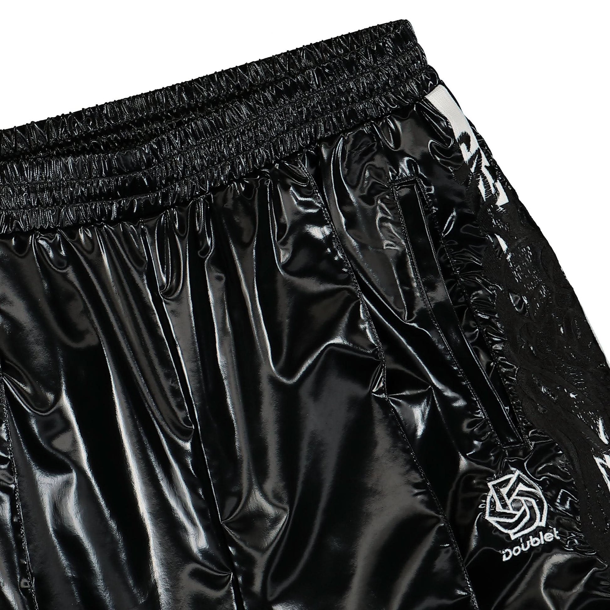 Doublet Laminate Track Pants Black Detail view 5 | Gate
