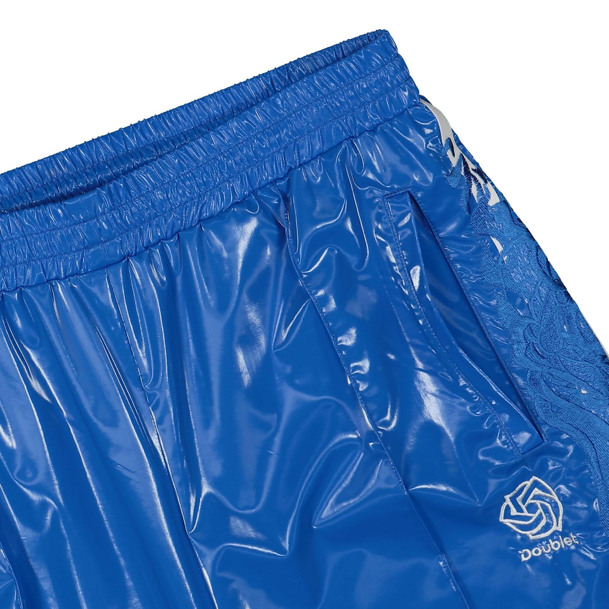 Doublet Laminate Track Pants Blue Detail view 4 | Gate