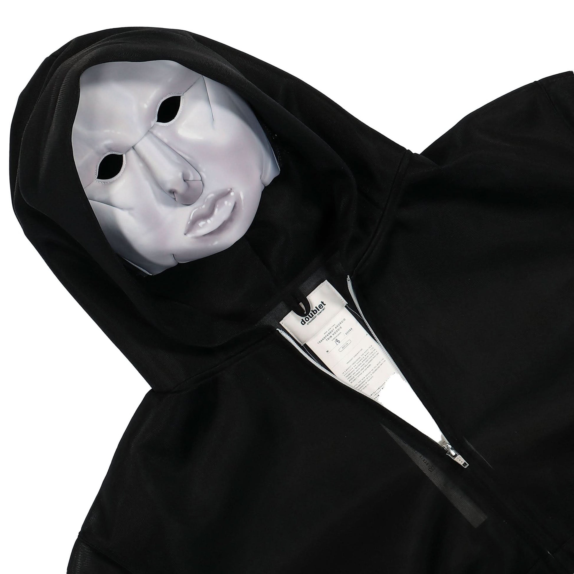 Doublet Transparentandroid Trim Hoodie Black Detail view 4 | Gate
