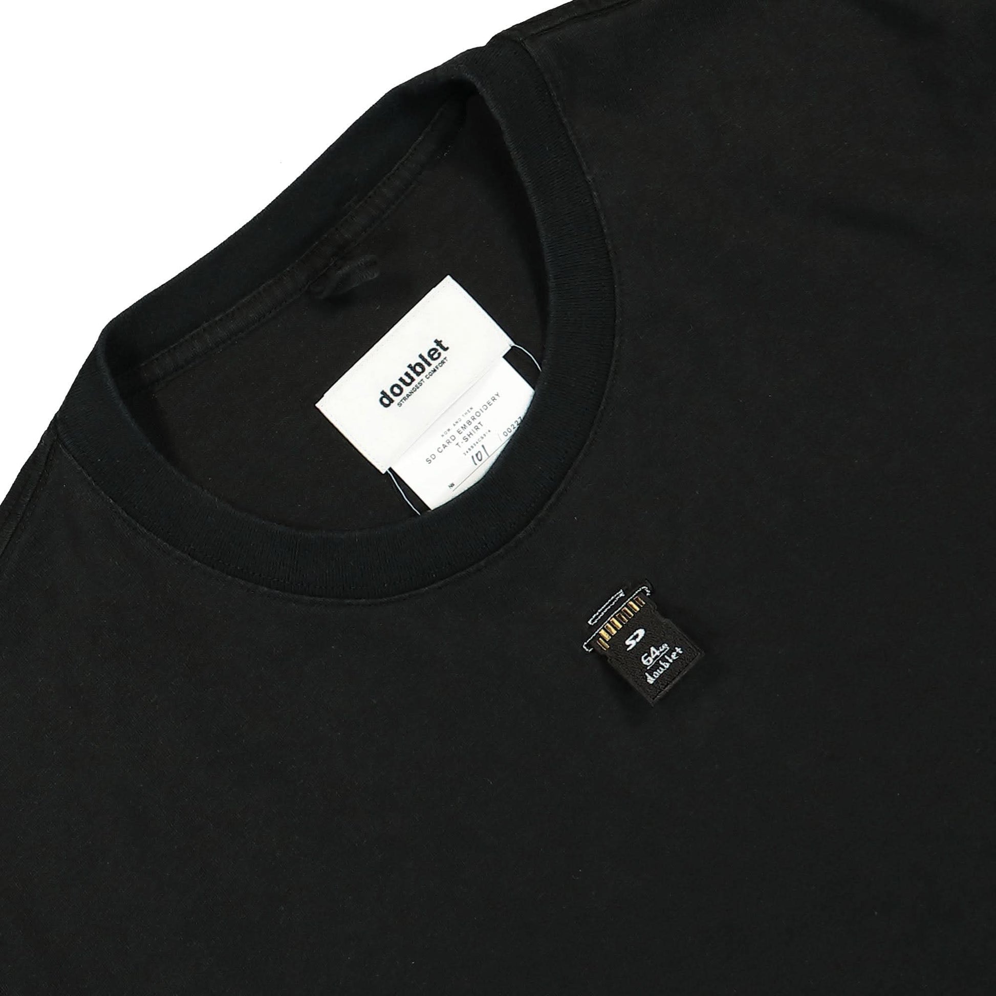 Doublet SD Card Embroidery T-Shirt Black Detail view 3 | Gate