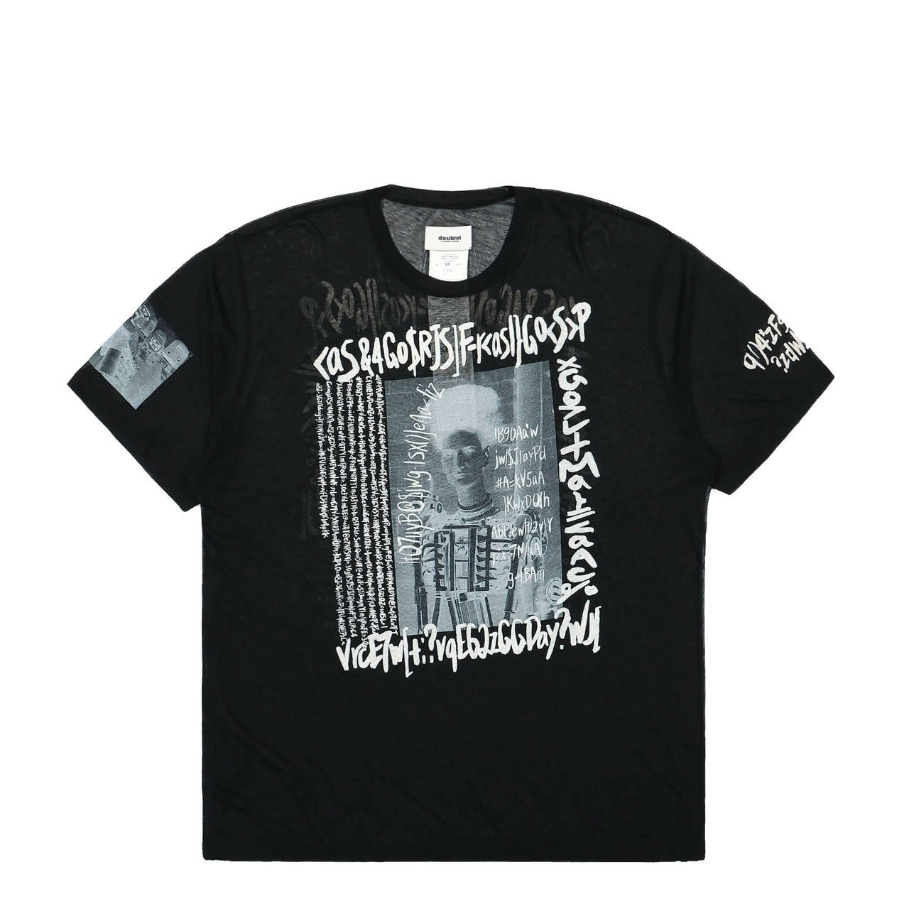Doublet See-Through Print T-Shirt Black Detail view 1 | Gate