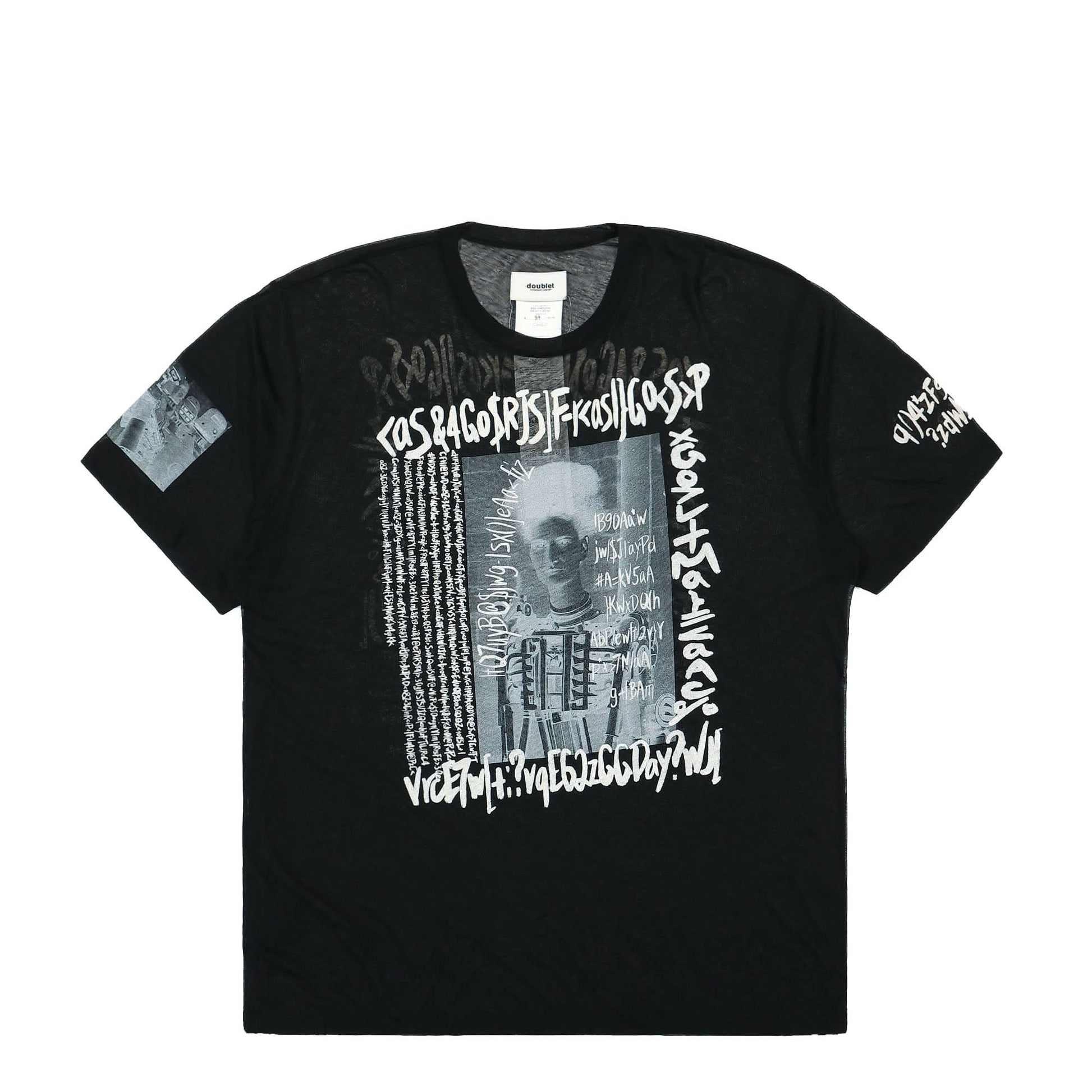 Doublet See-Through Print T-Shirt Black Detail view 1 | Gate