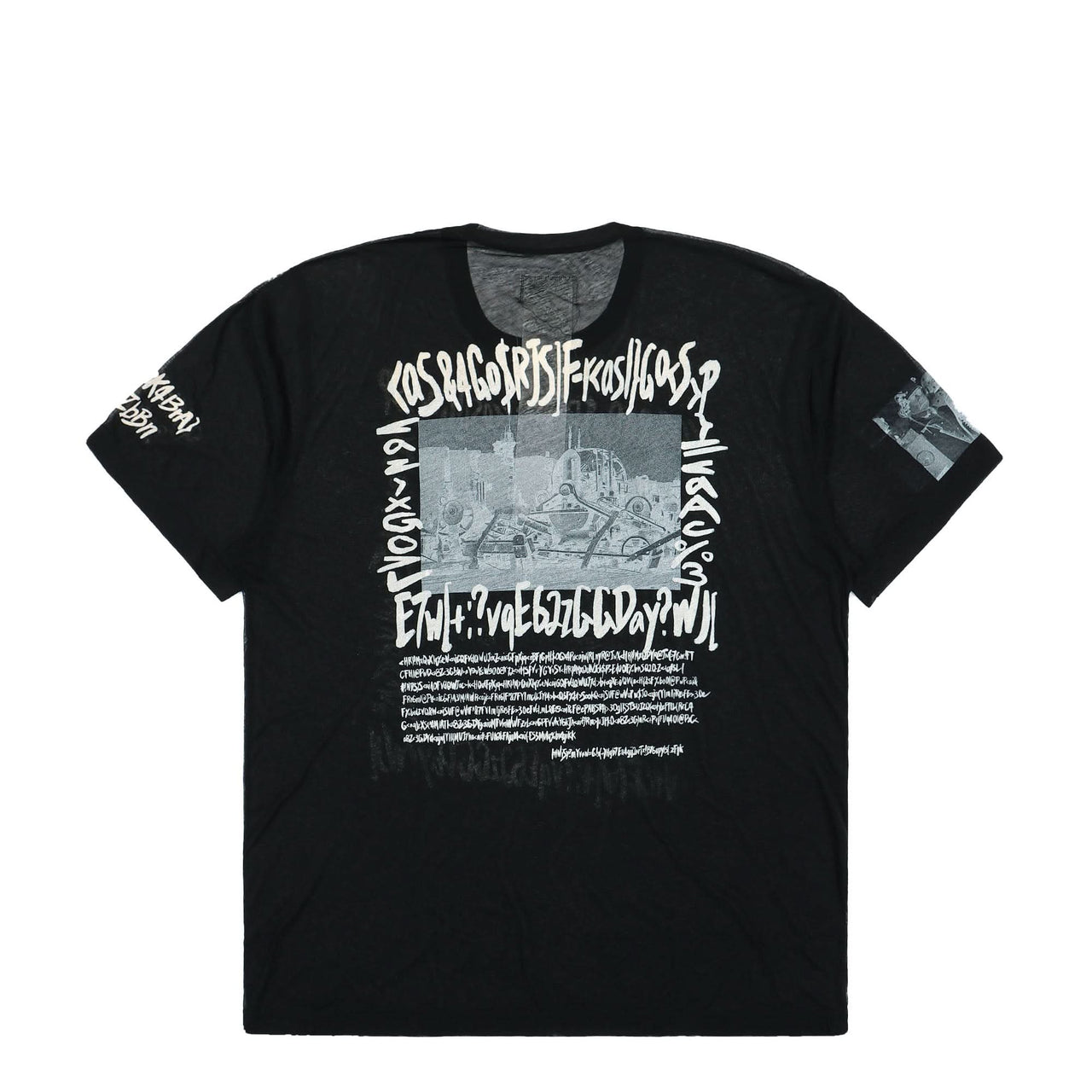 Doublet See-Through Print T-Shirt Black Detail view 1 | Gate
